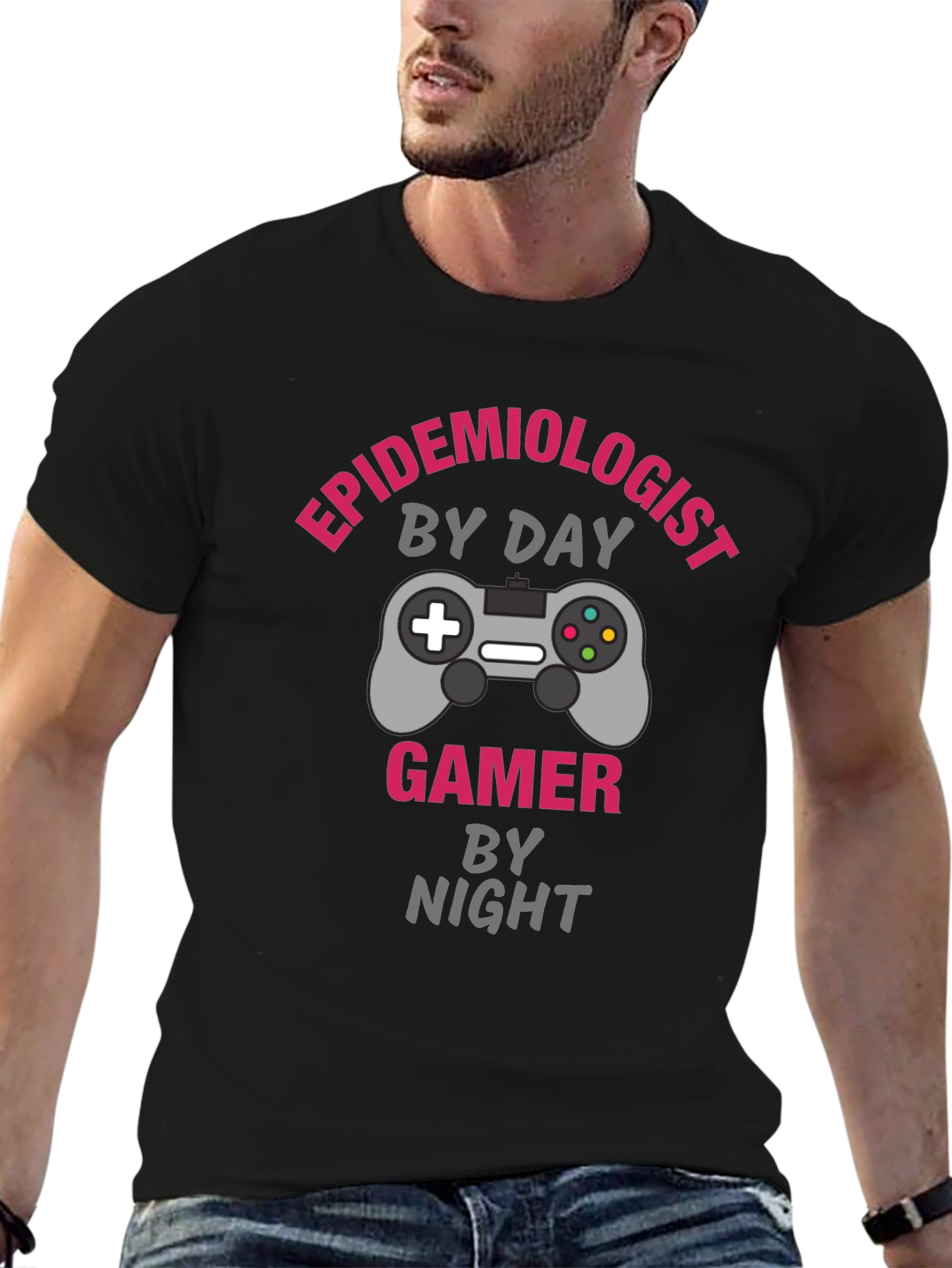 Epidemiologist Gamer T-Shirt - Black Cotton Blend Tee