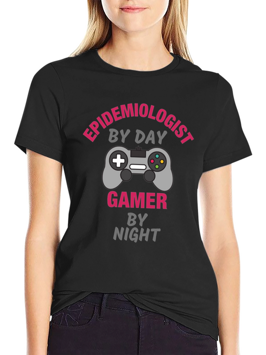Epidemiologist Gamer T-Shirt - Black Cotton Blend Tee