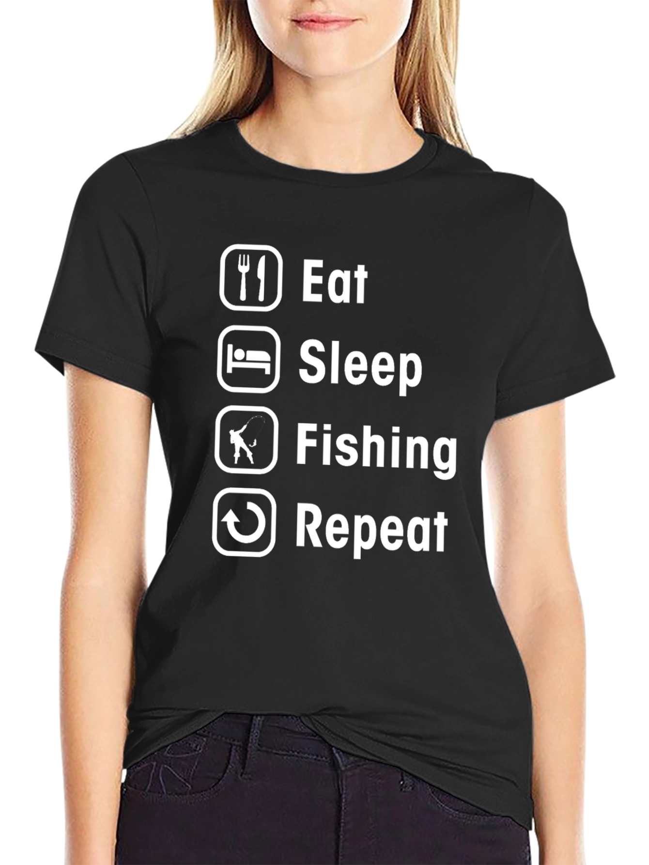 Eat Sleep Fishing Repeat Graphic Tee