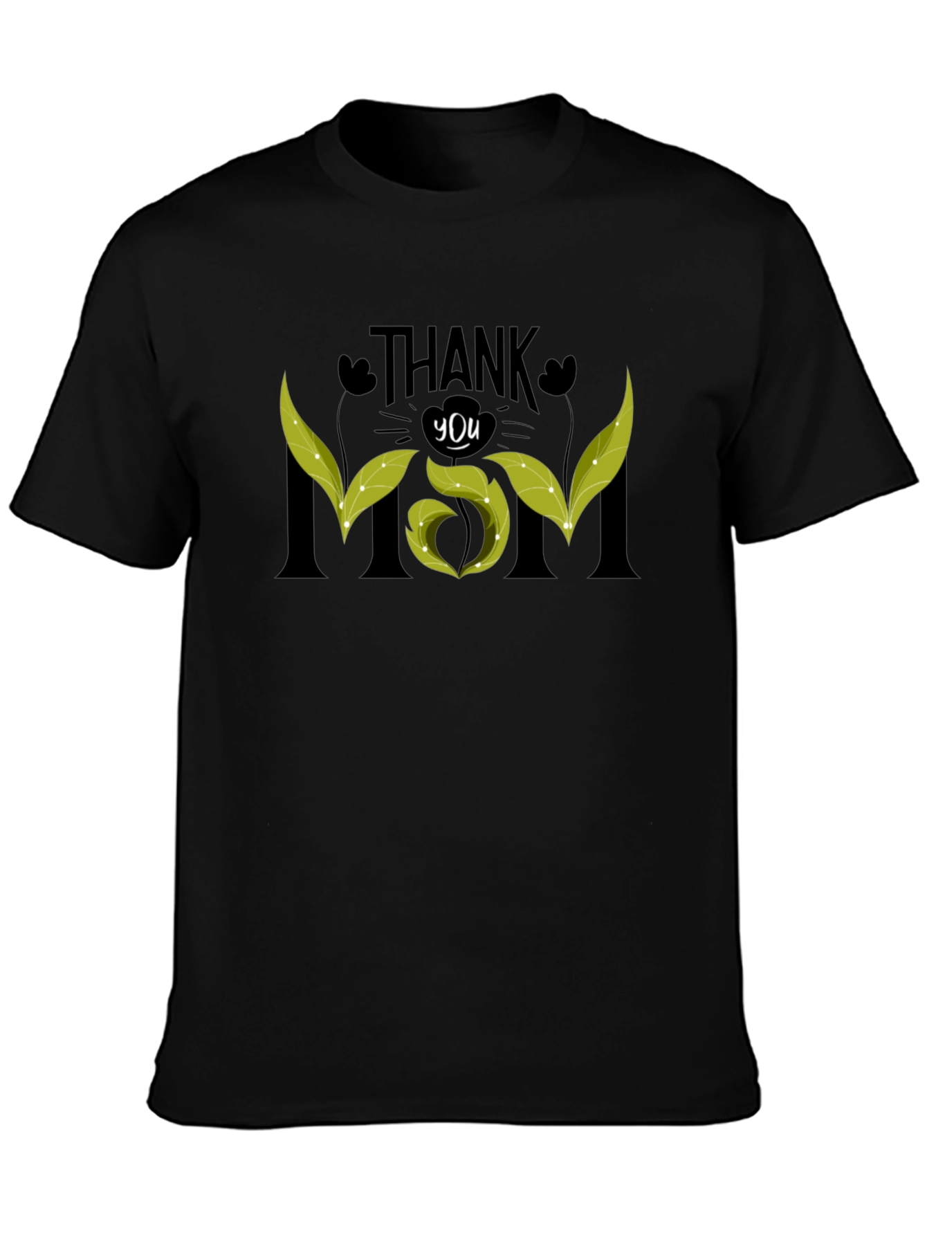 Thank You Mom Black Graphic Tee