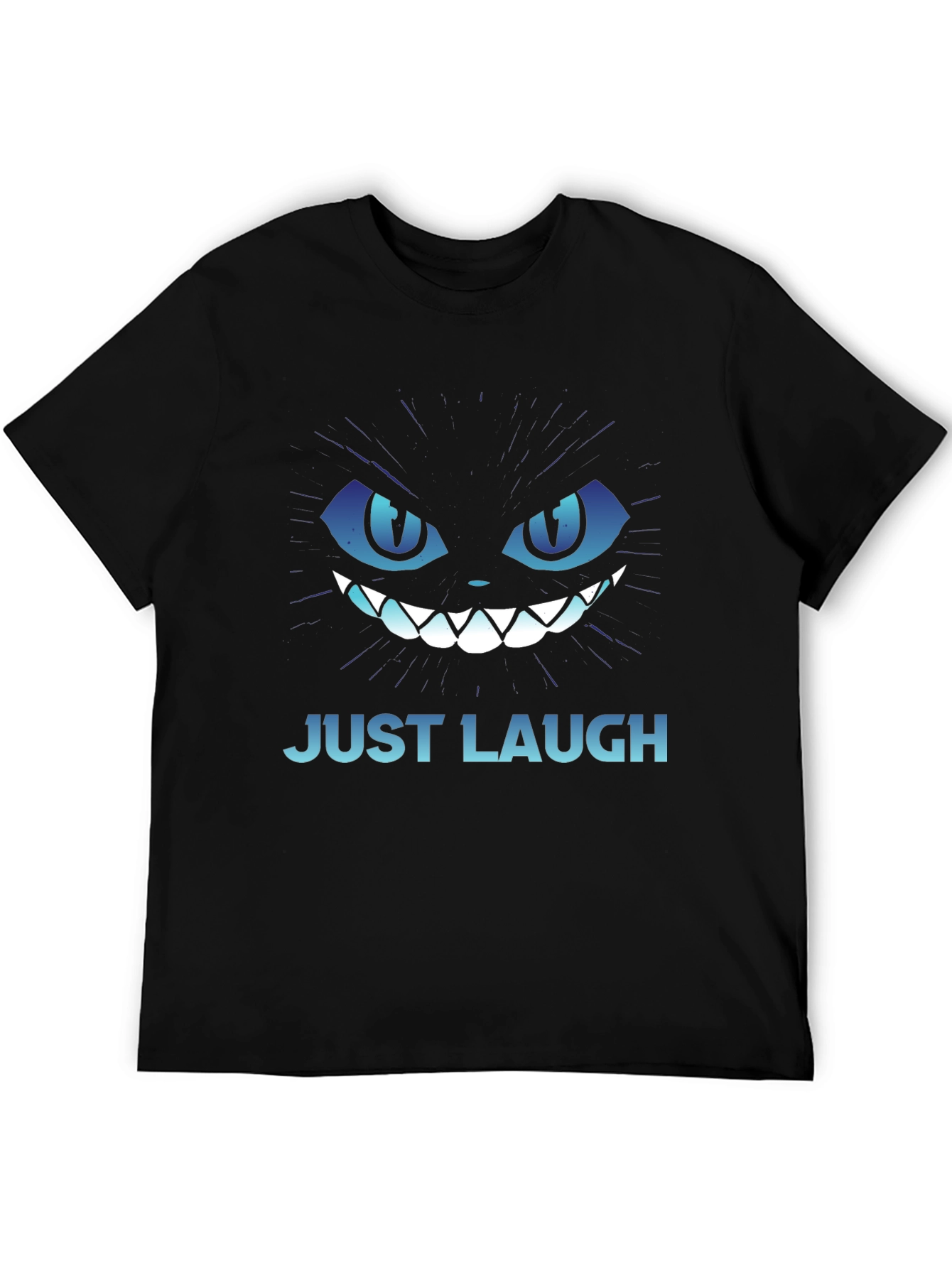 Just Laugh Cat Graphic Tee - Mens Black T-Shirt