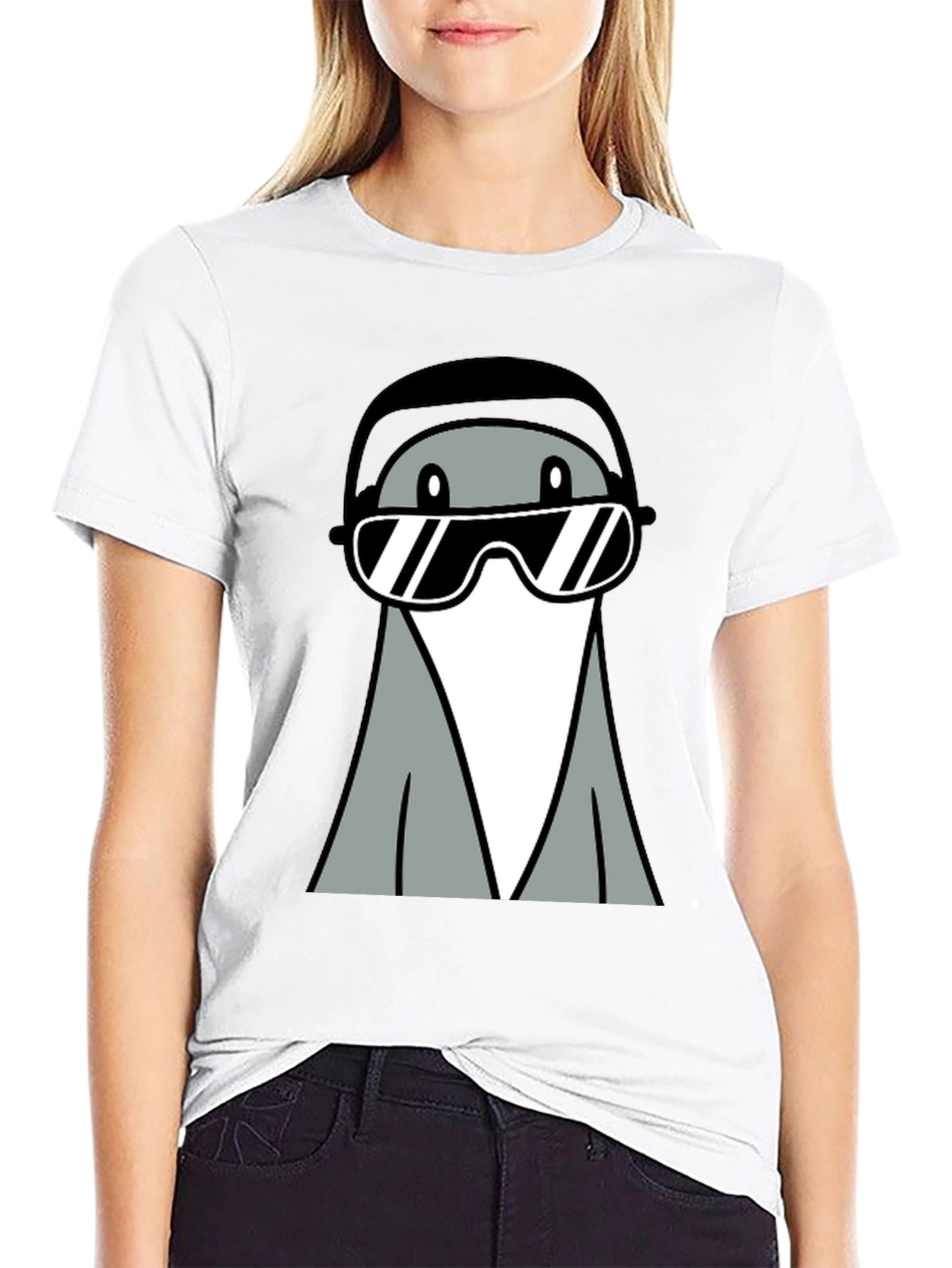 Cool Gray Cartoon Character Tee