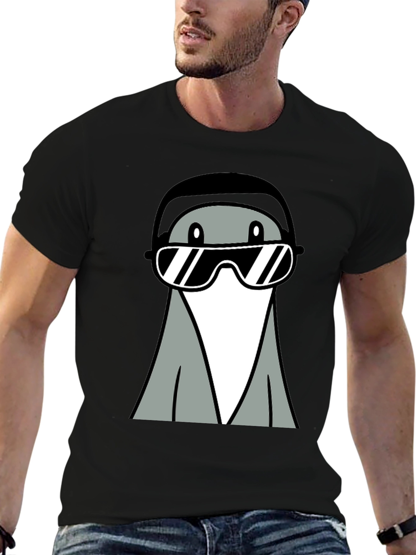 Cool Gray Cartoon Character Tee