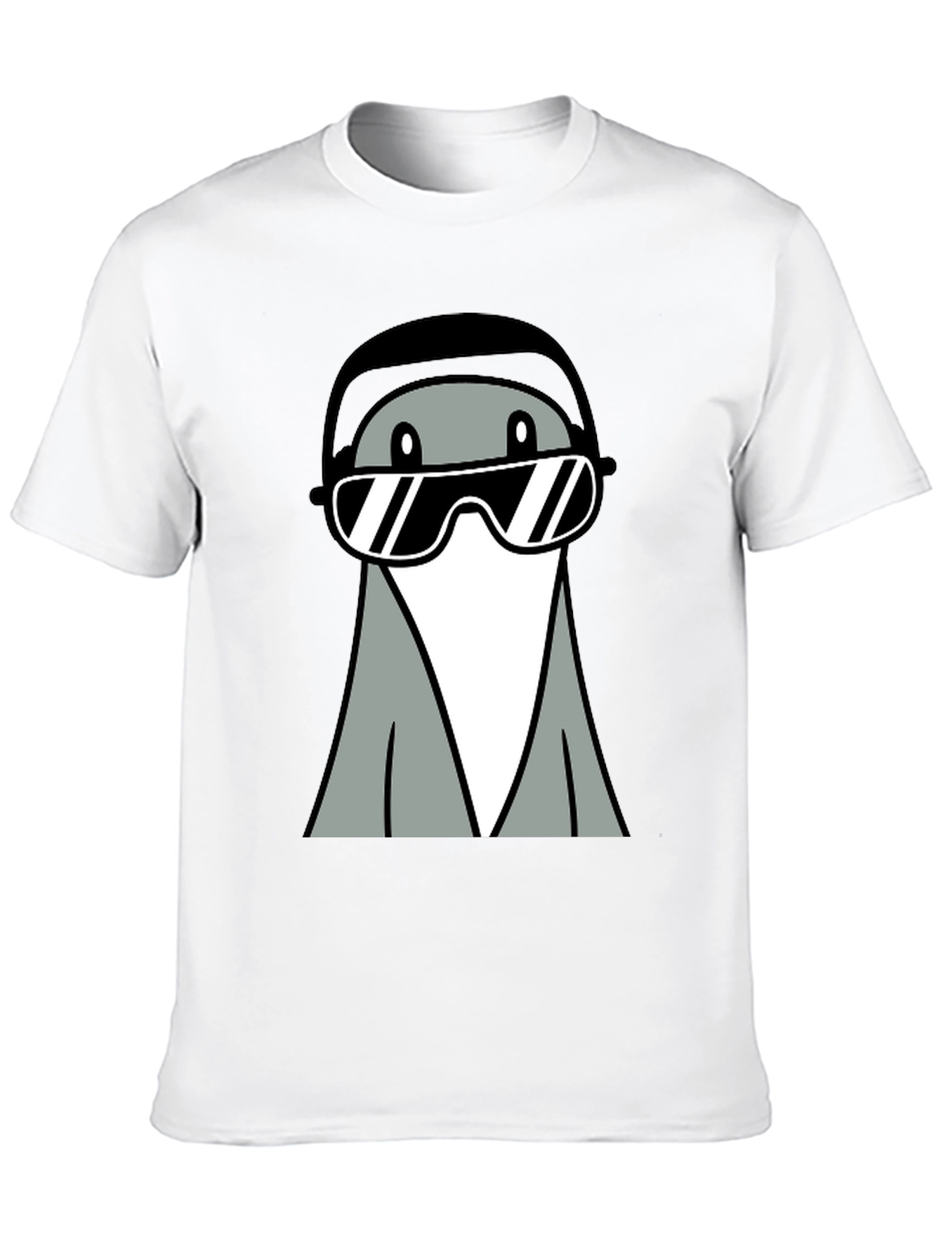 Cool Gray Cartoon Character Tee
