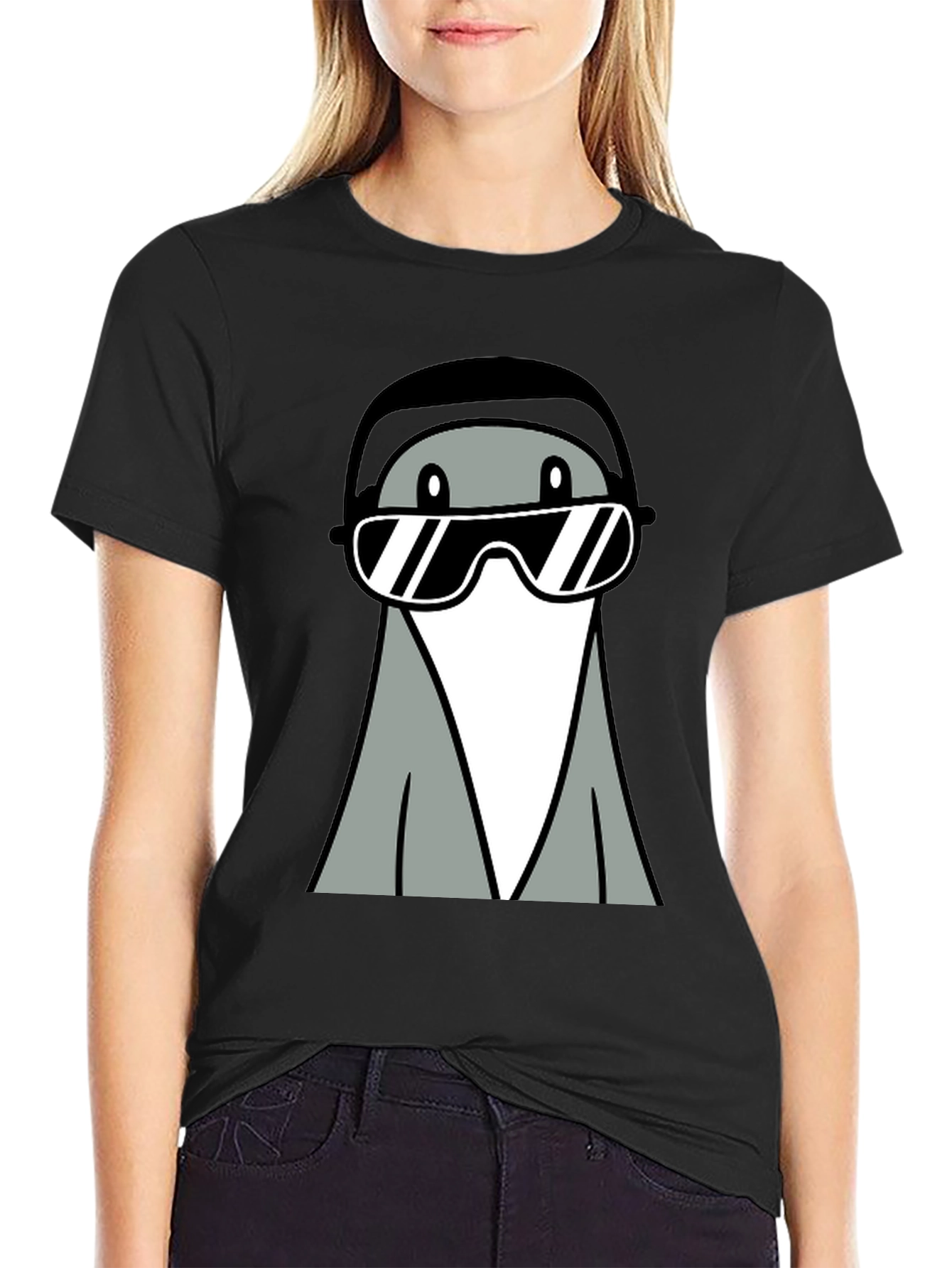 Cool Gray Cartoon Character Tee