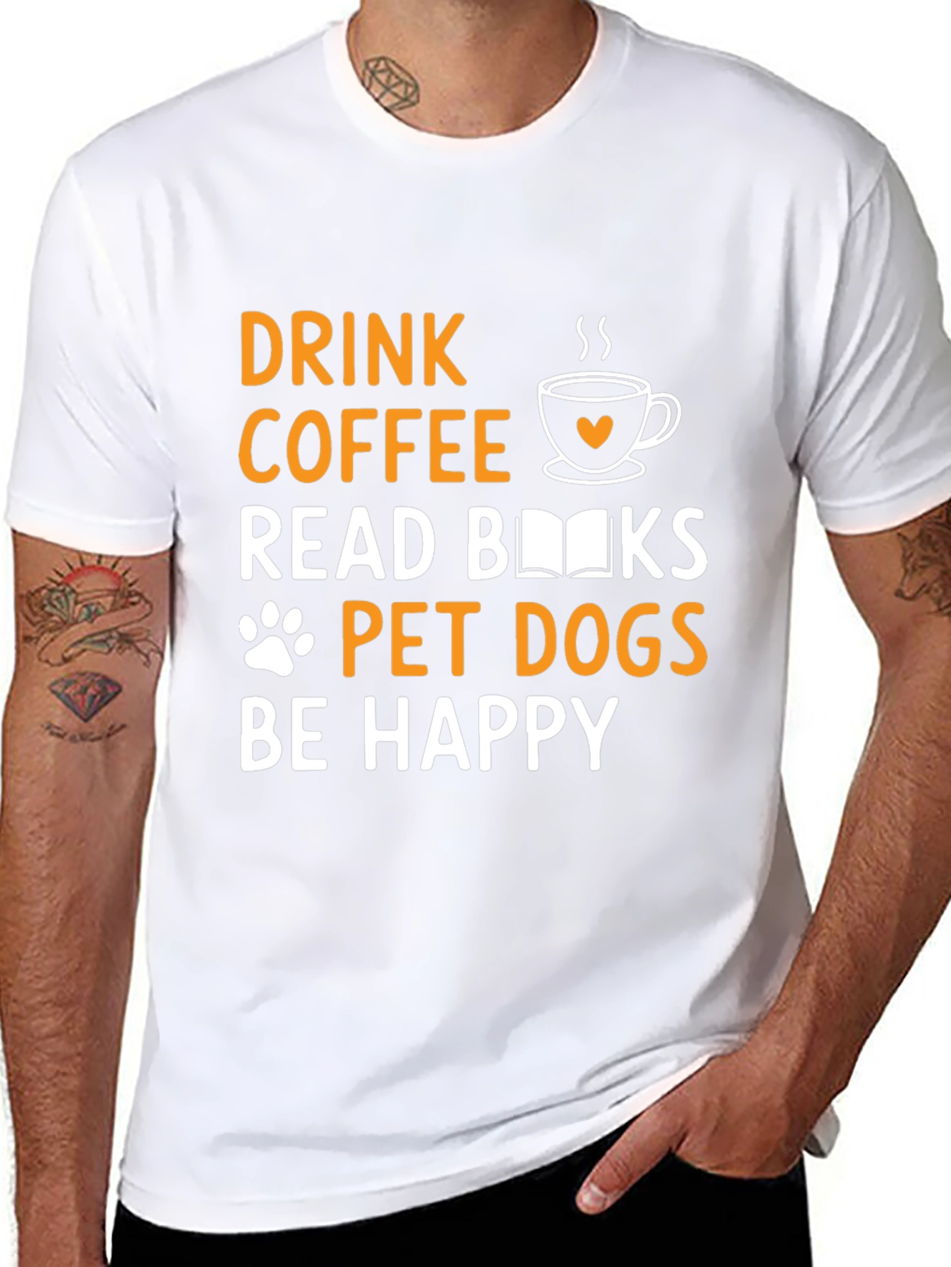 Drink Coffee Read Books Pet Dogs T-Shirt