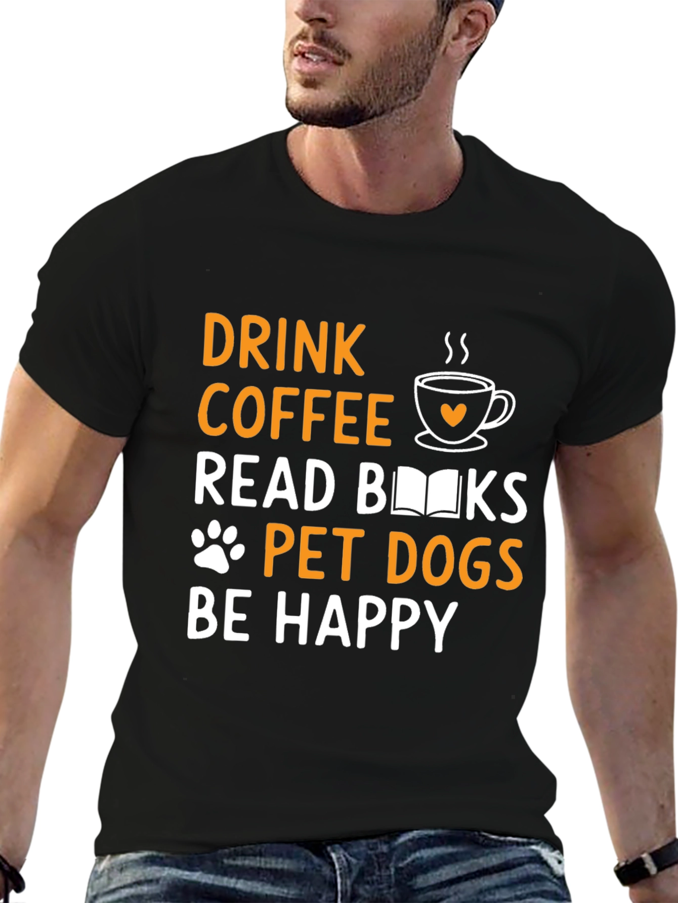 Drink Coffee Read Books Pet Dogs T-Shirt