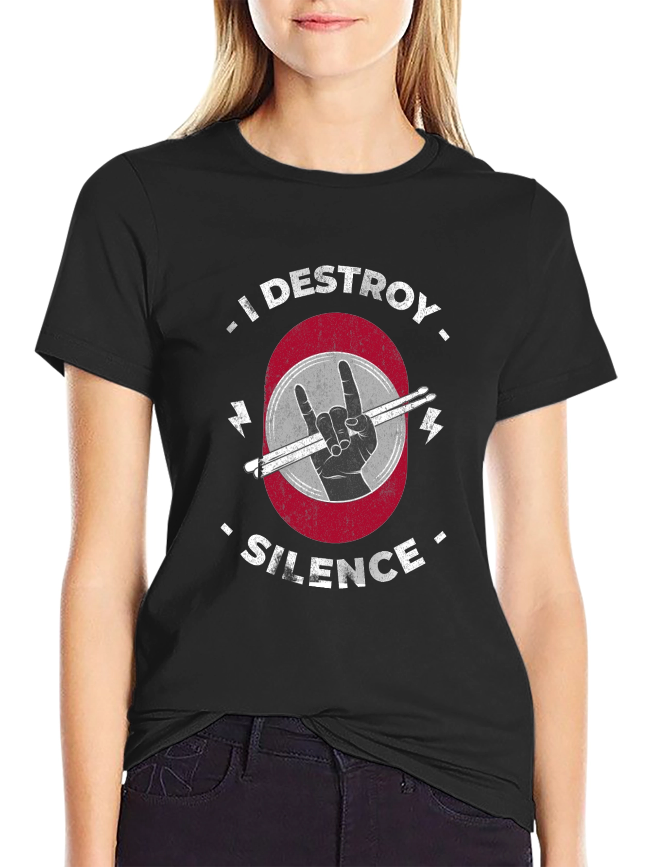 I Destroy Silence Rock Hand Drummer T-Shirt