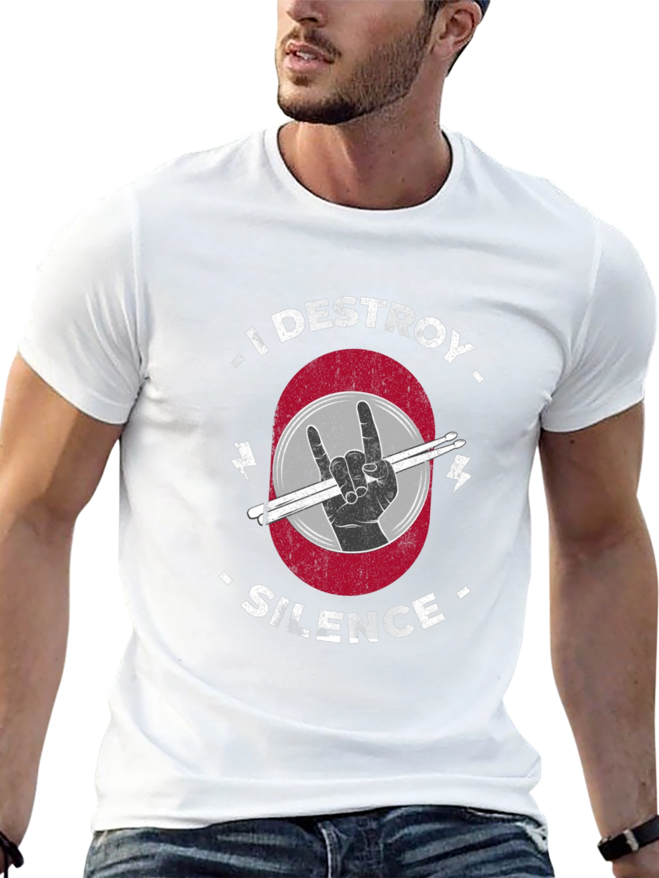 I Destroy Silence Rock Hand Drummer T-Shirt