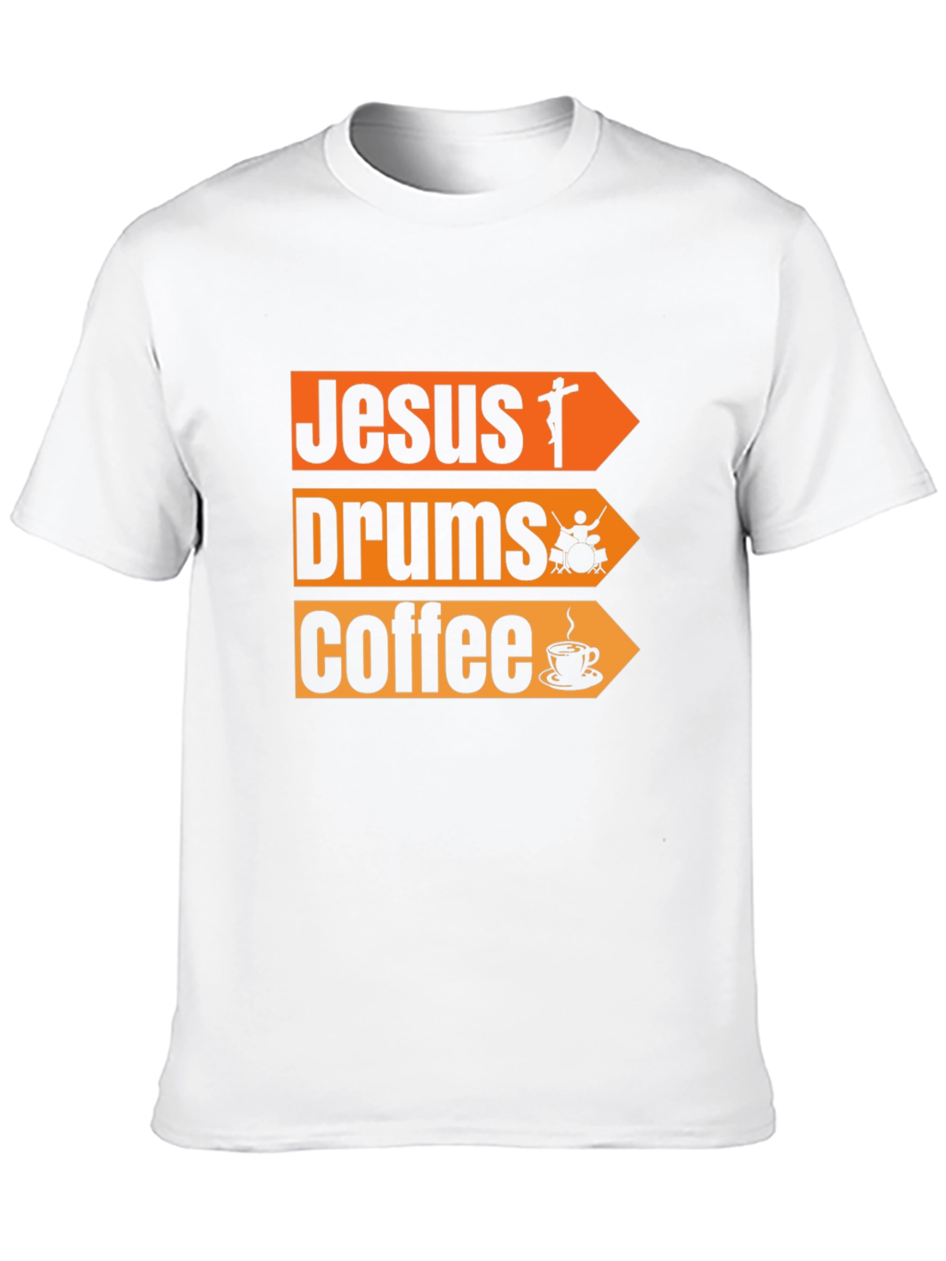 Jesus Drums Coffee Graphic T-Shirt - Black