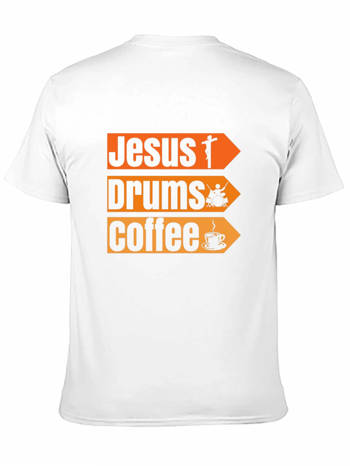 Jesus Drums Coffee Graphic T-Shirt - Black