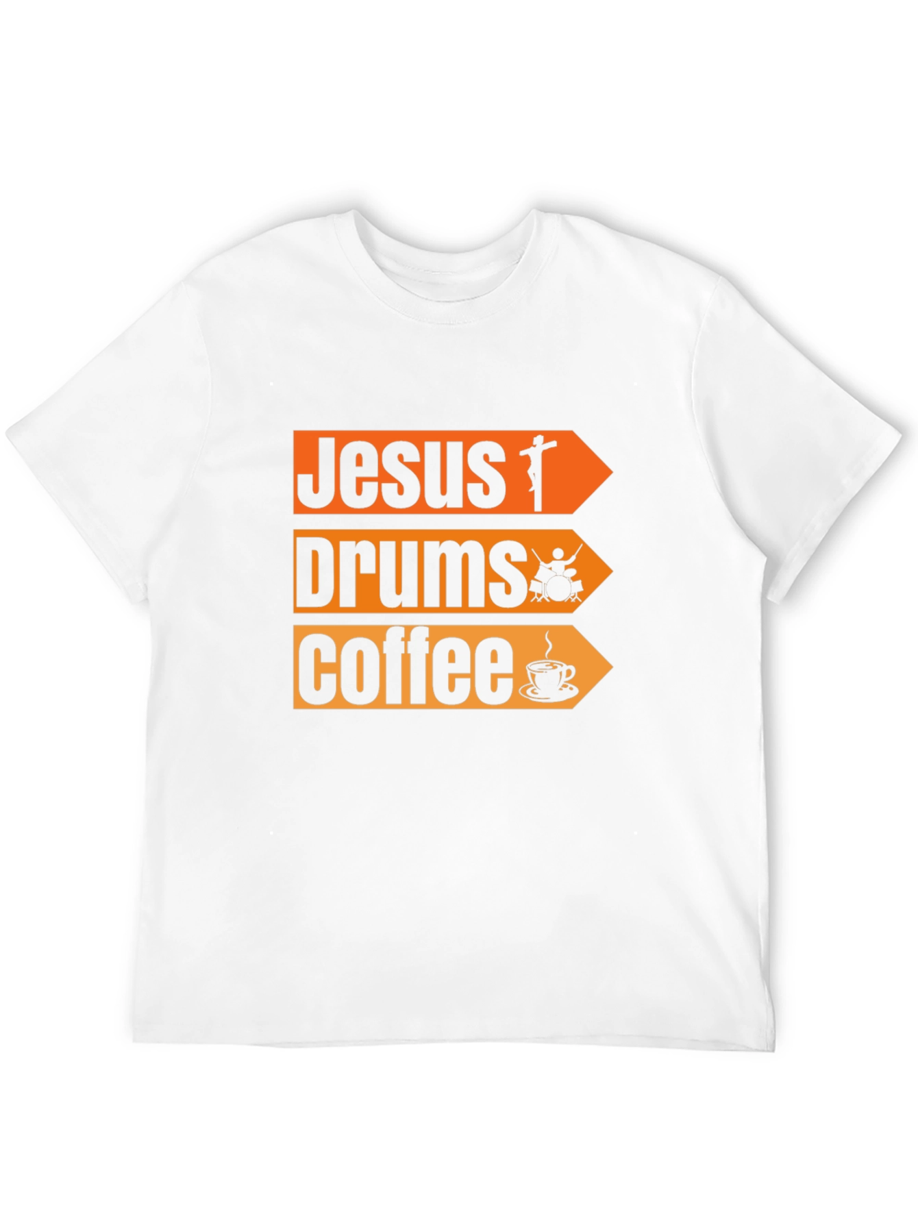 Jesus Drums Coffee Graphic T-Shirt - Black