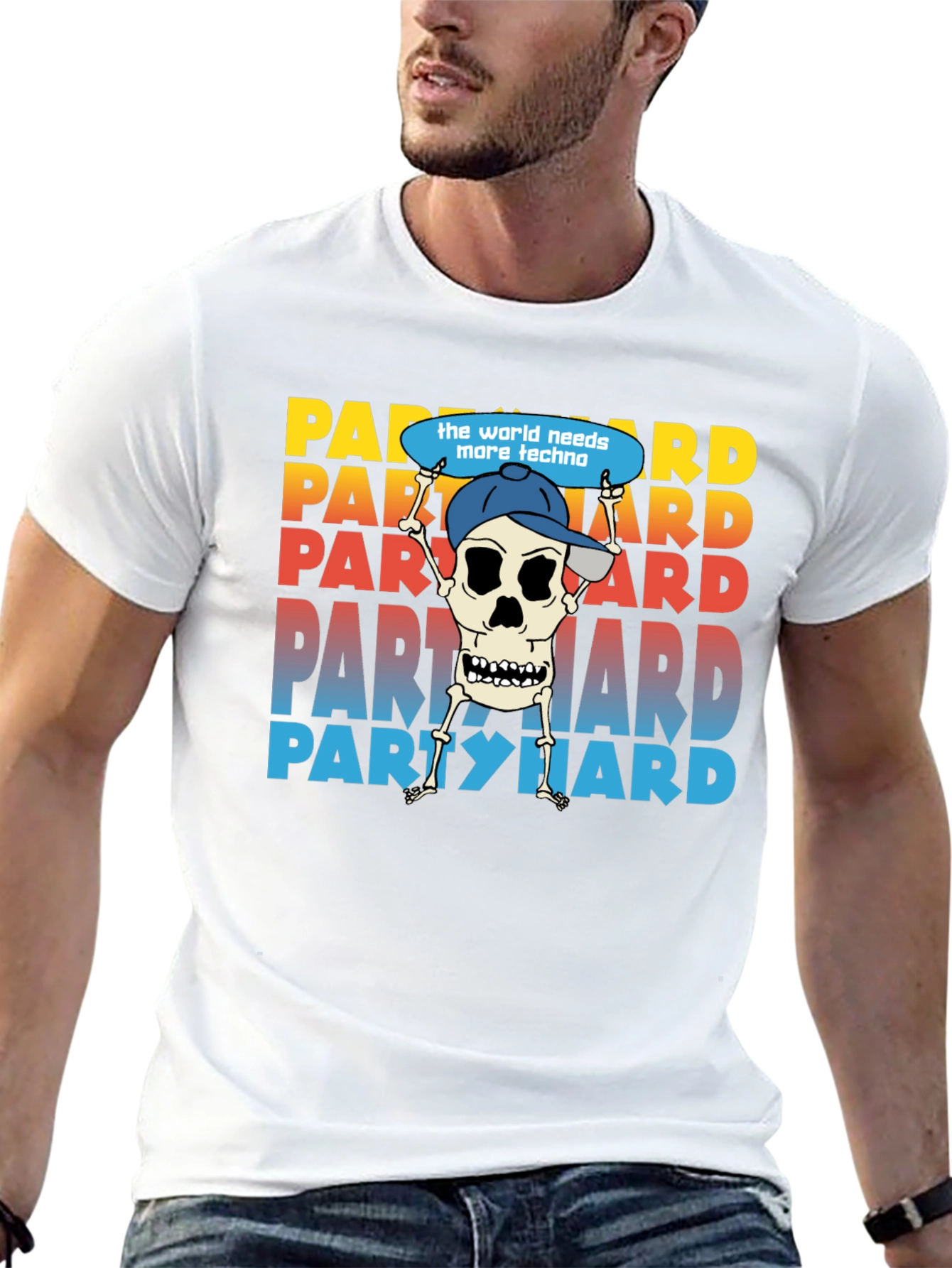 Party Hard Skeleton Graphic Tee