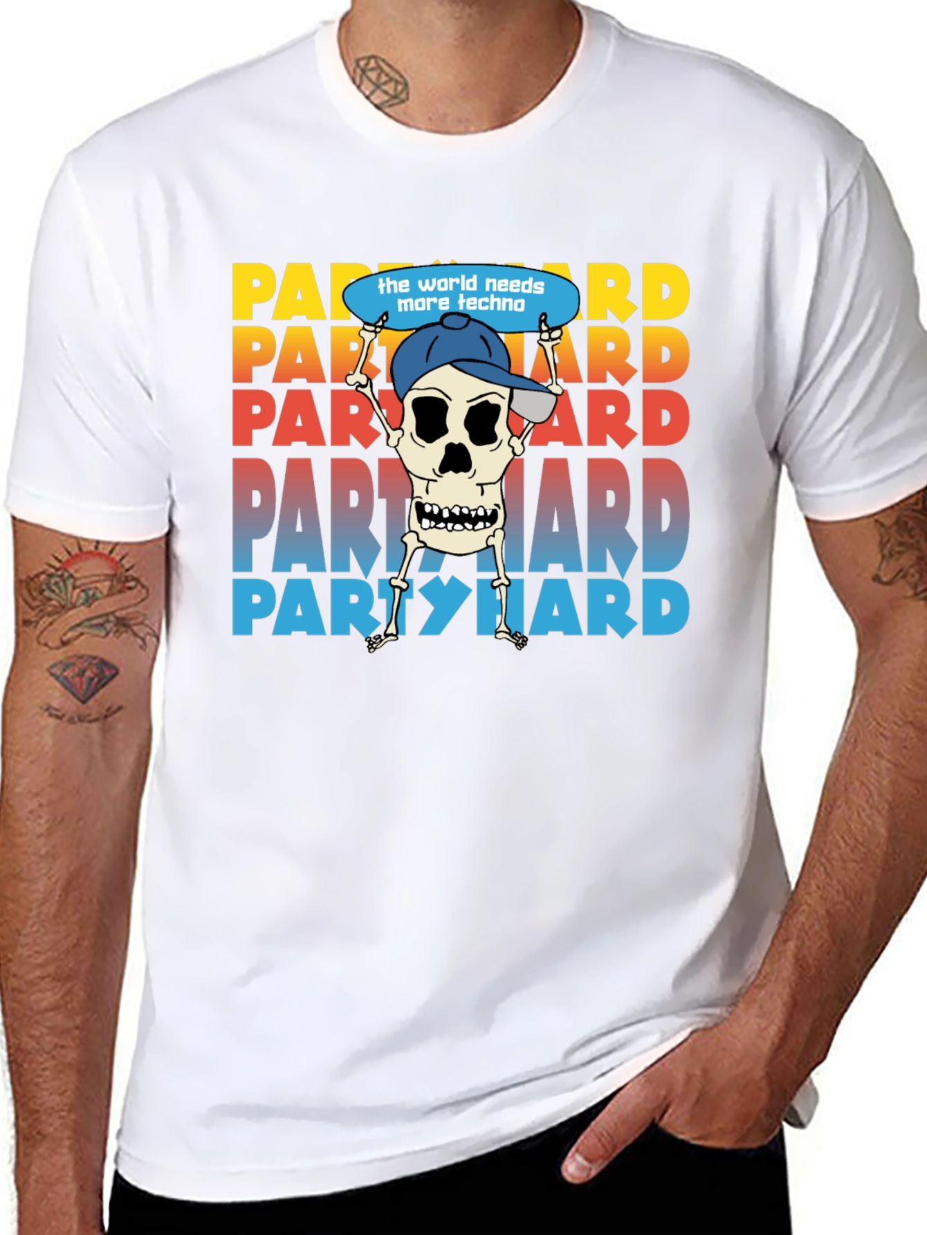 Party Hard Skeleton Graphic Tee