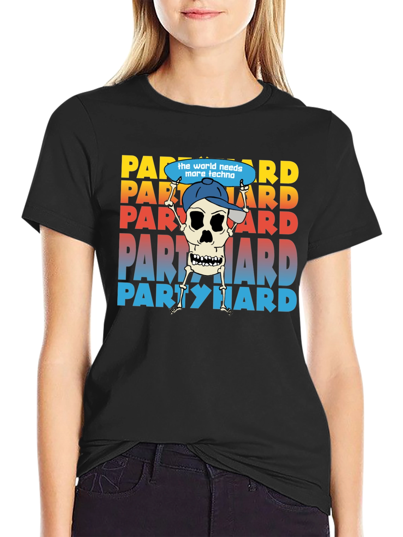 Party Hard Skeleton Graphic Tee