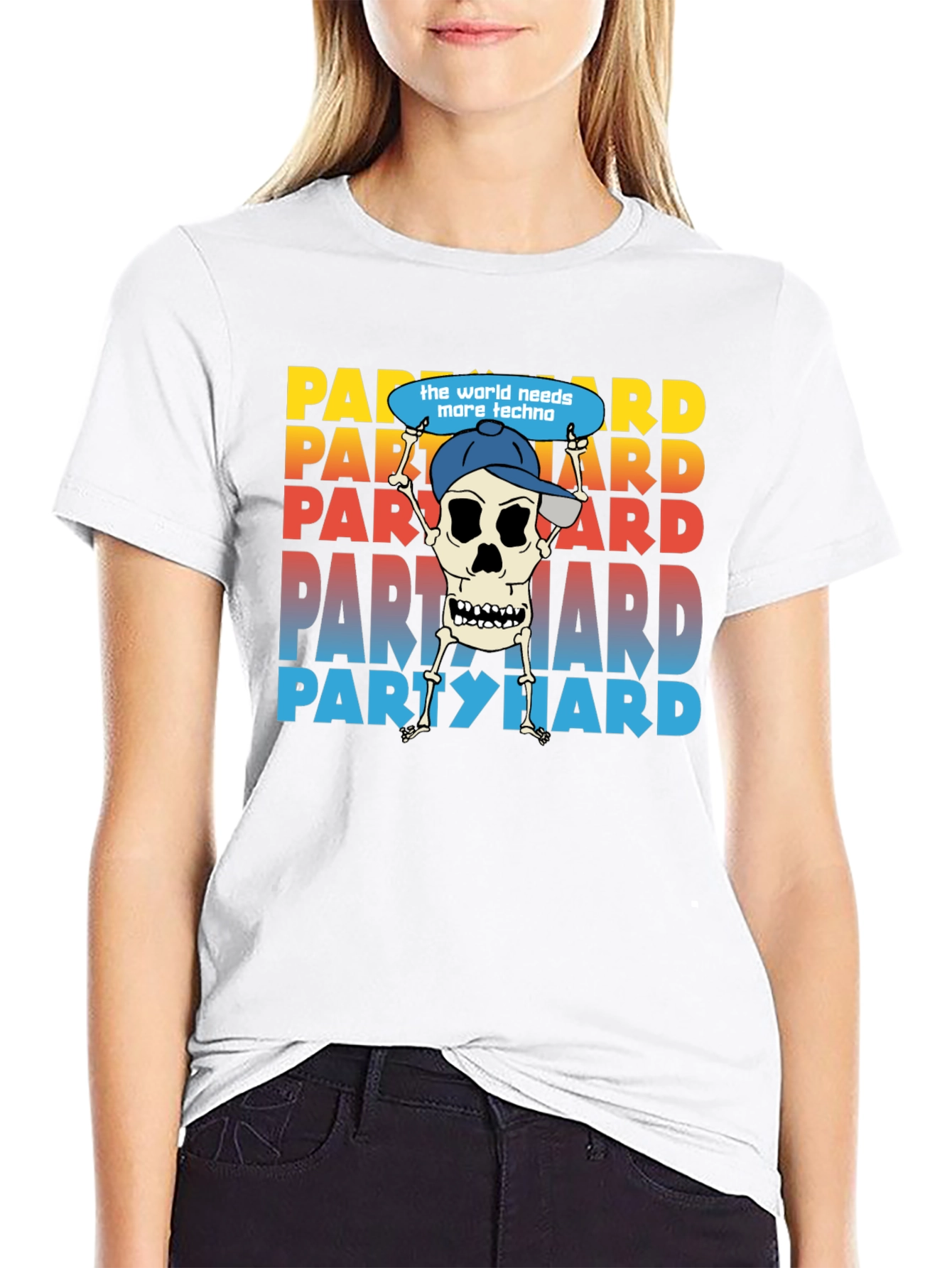 Party Hard Skeleton Graphic Tee