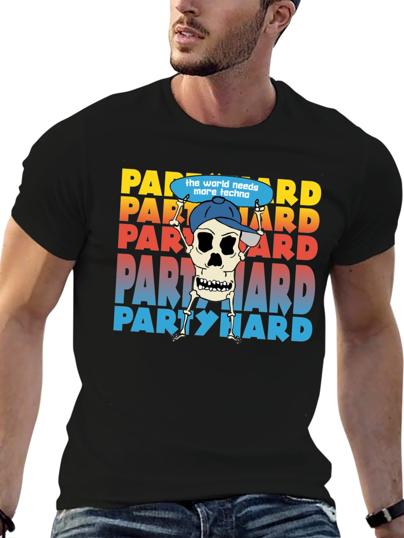 Party Hard Skeleton Graphic Tee
