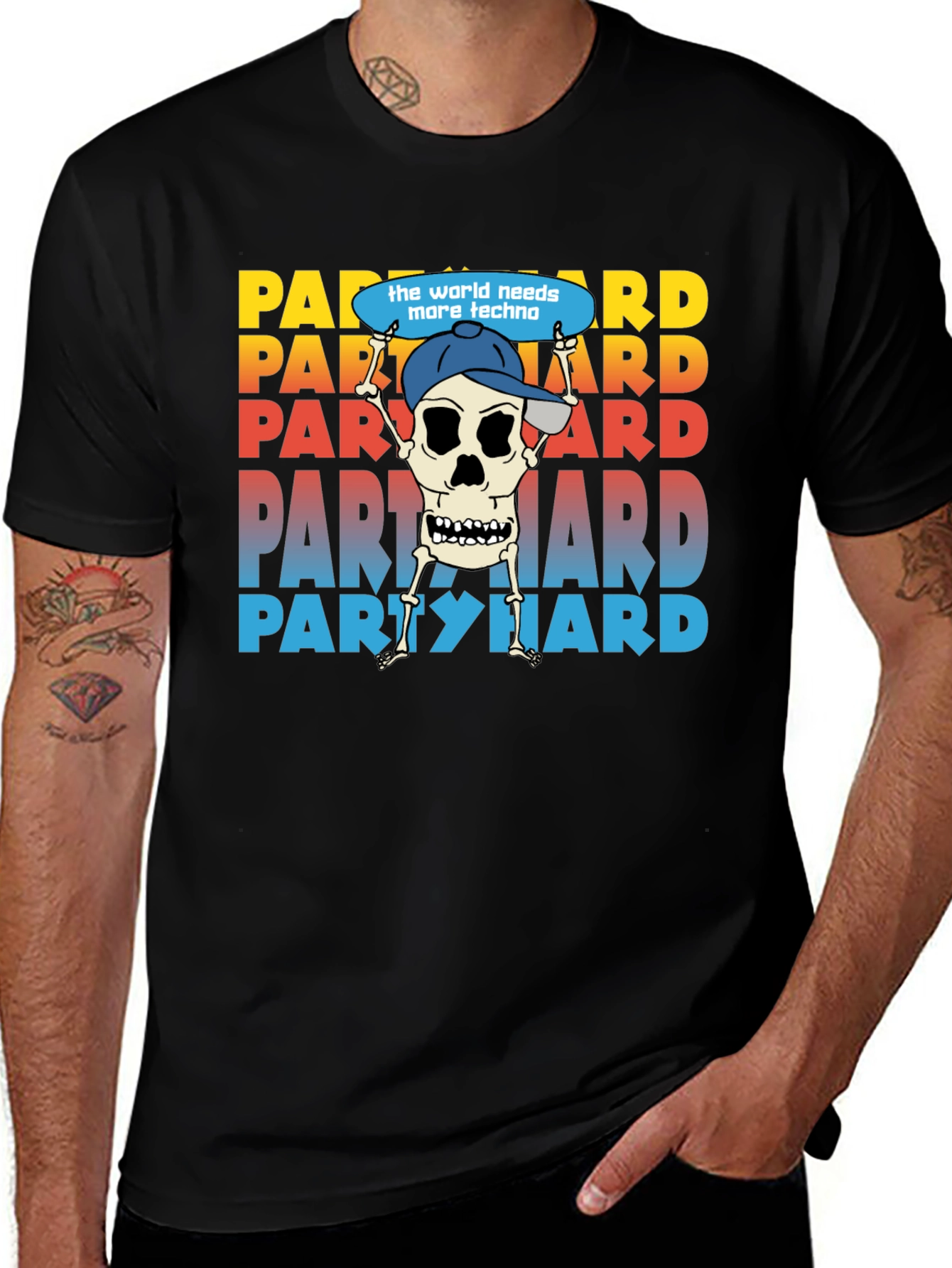 Party Hard Skeleton Graphic Tee