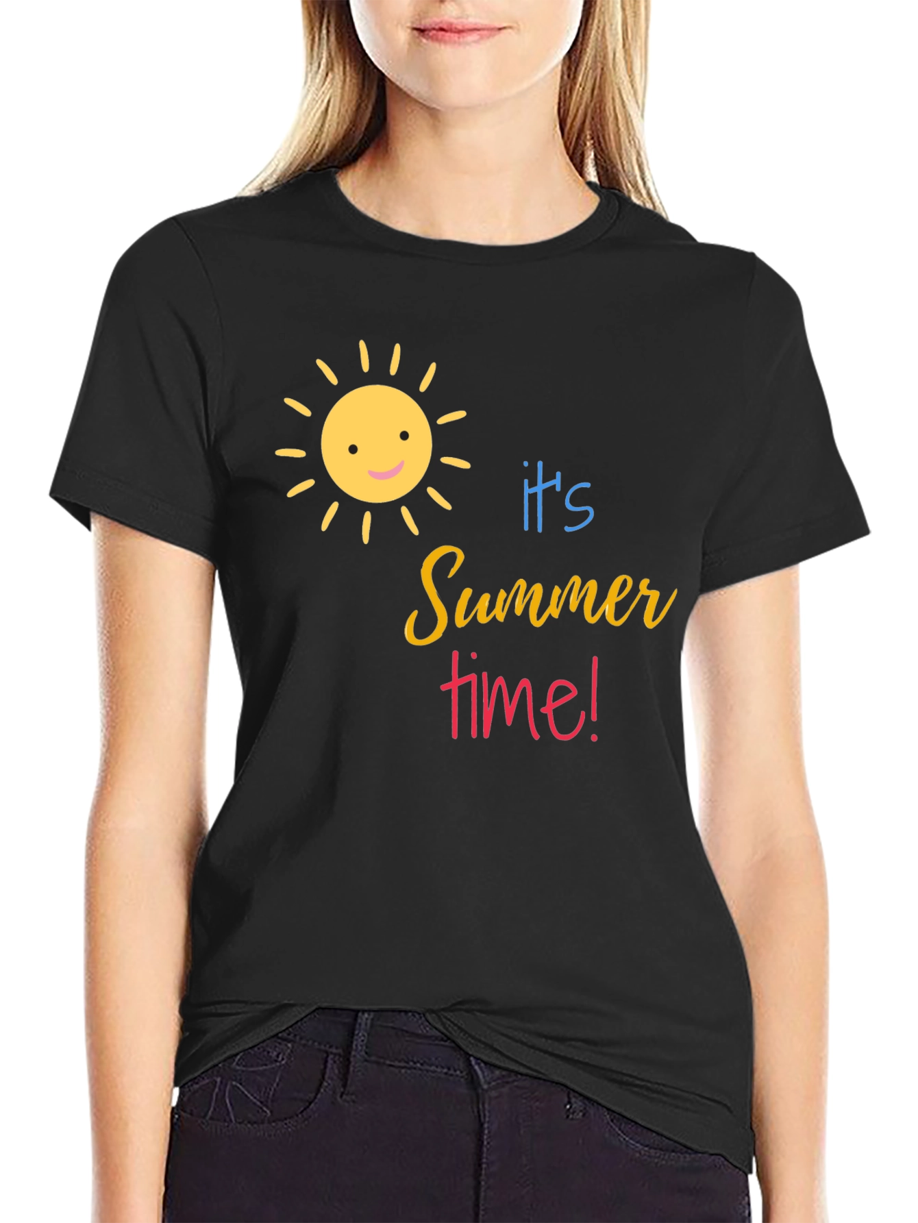 Its Summertime Black T-Shirt