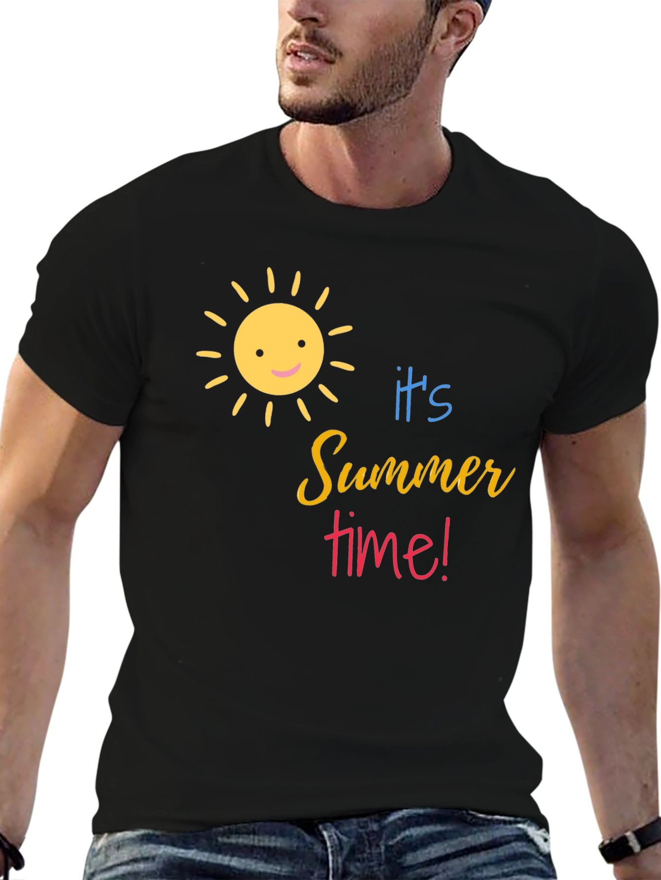 Its Summertime Black T-Shirt
