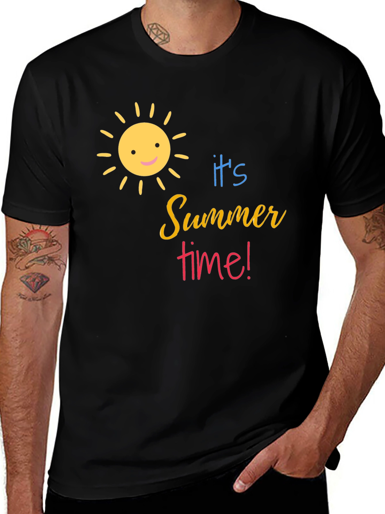 Its Summertime Black T-Shirt