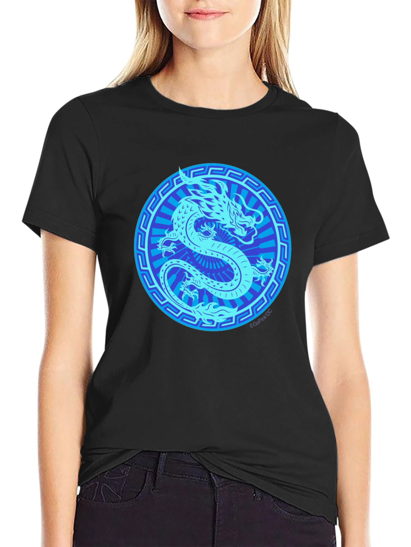 Mens Black Dragon Graphic T-Shirt