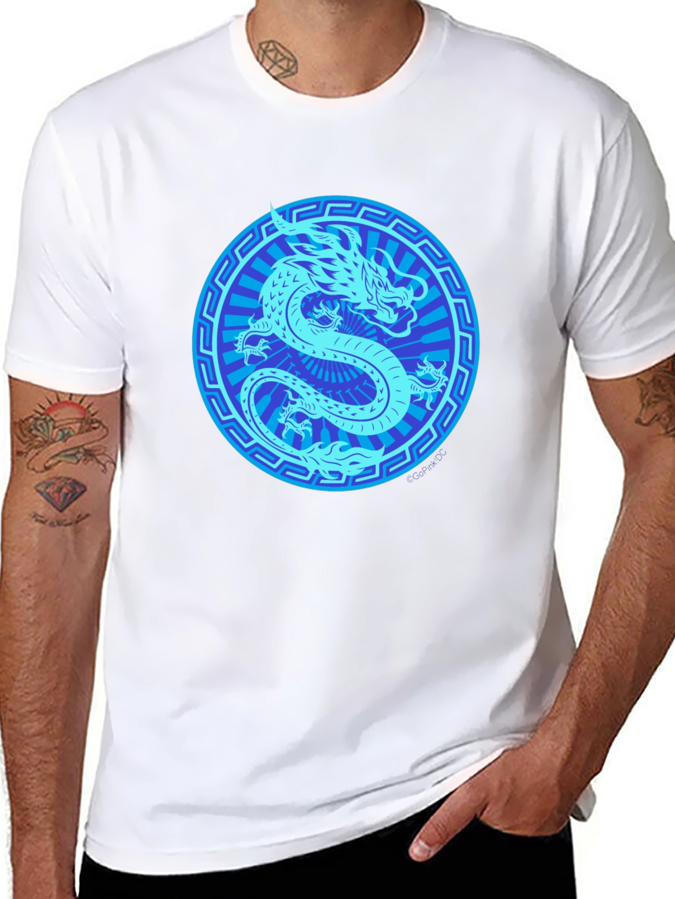 Mens Black Dragon Graphic T-Shirt