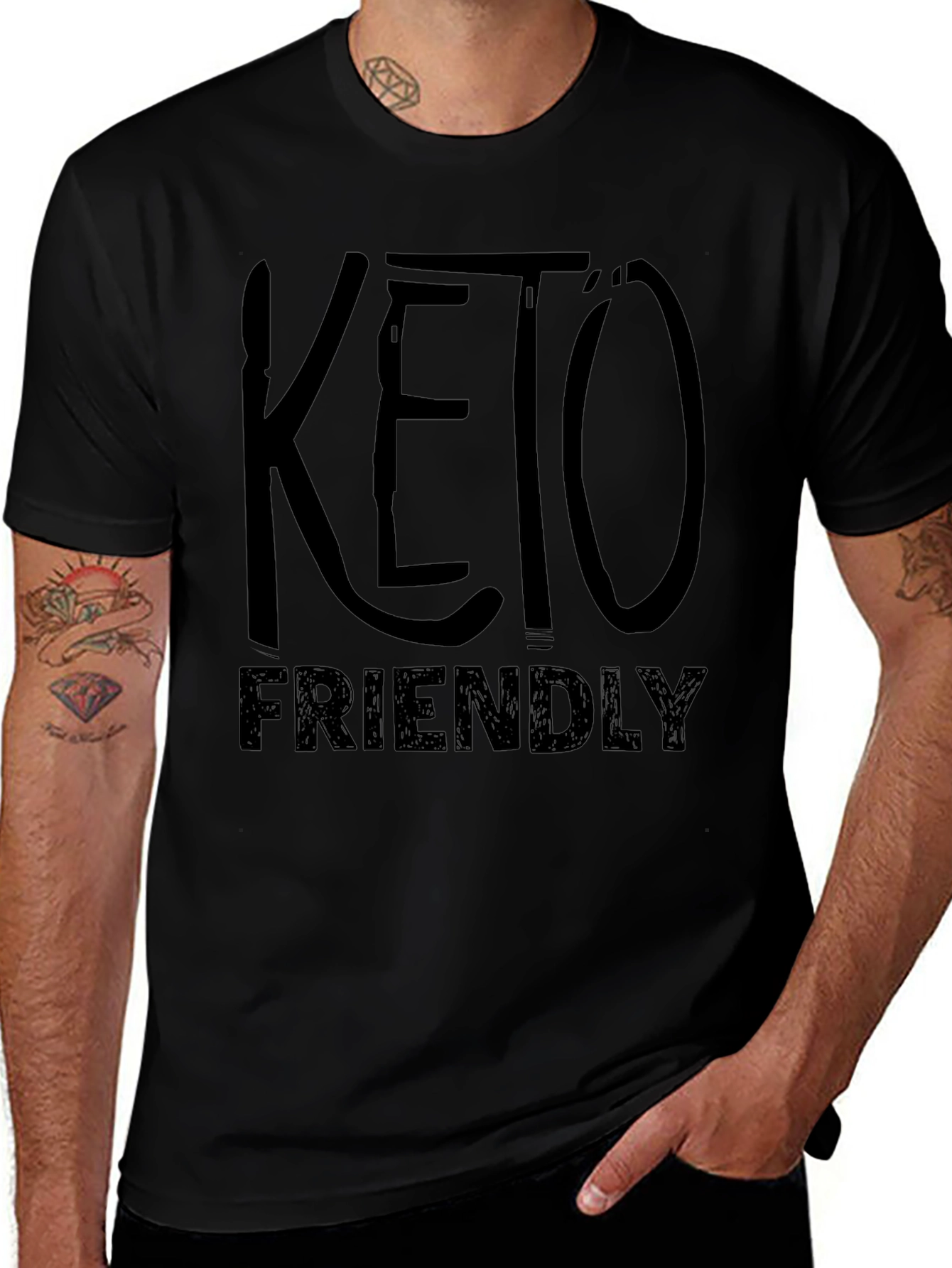 Keto Friendly Black Graphic T-Shirt