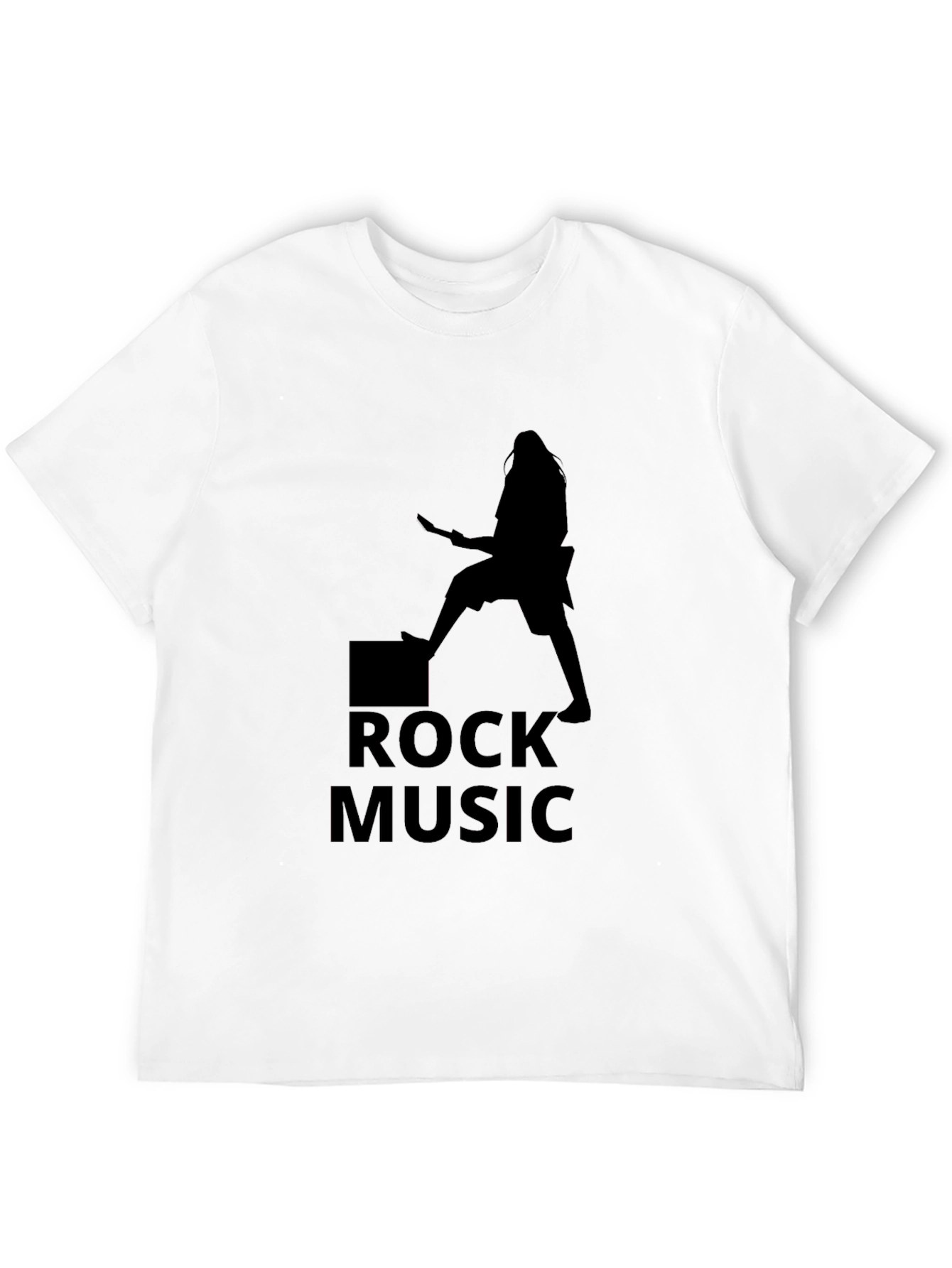 Rock Music Graphic Tee - Black Casual T-Shirt