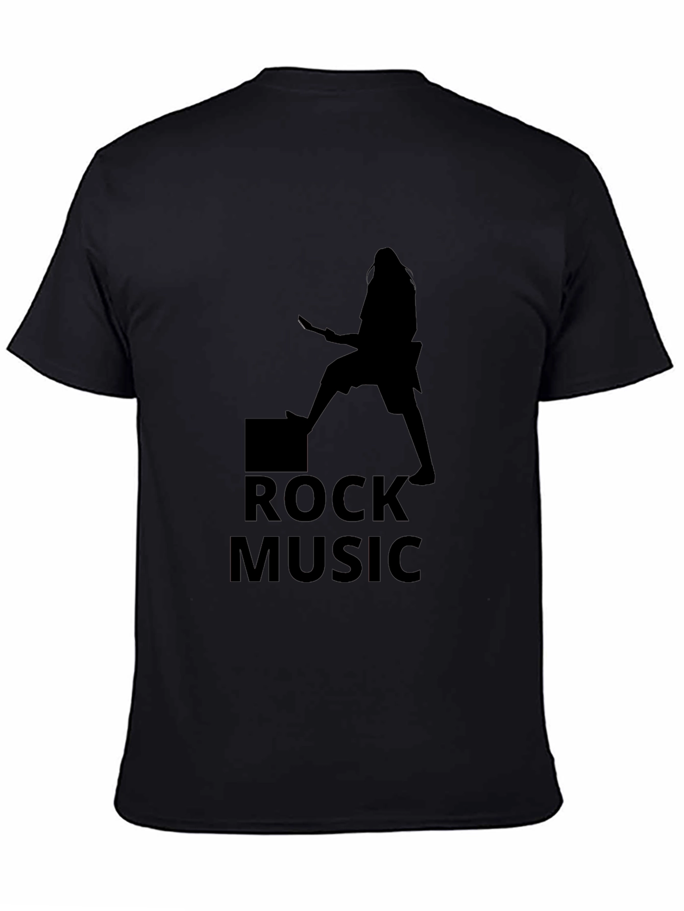 Rock Music Graphic Tee - Black Casual T-Shirt