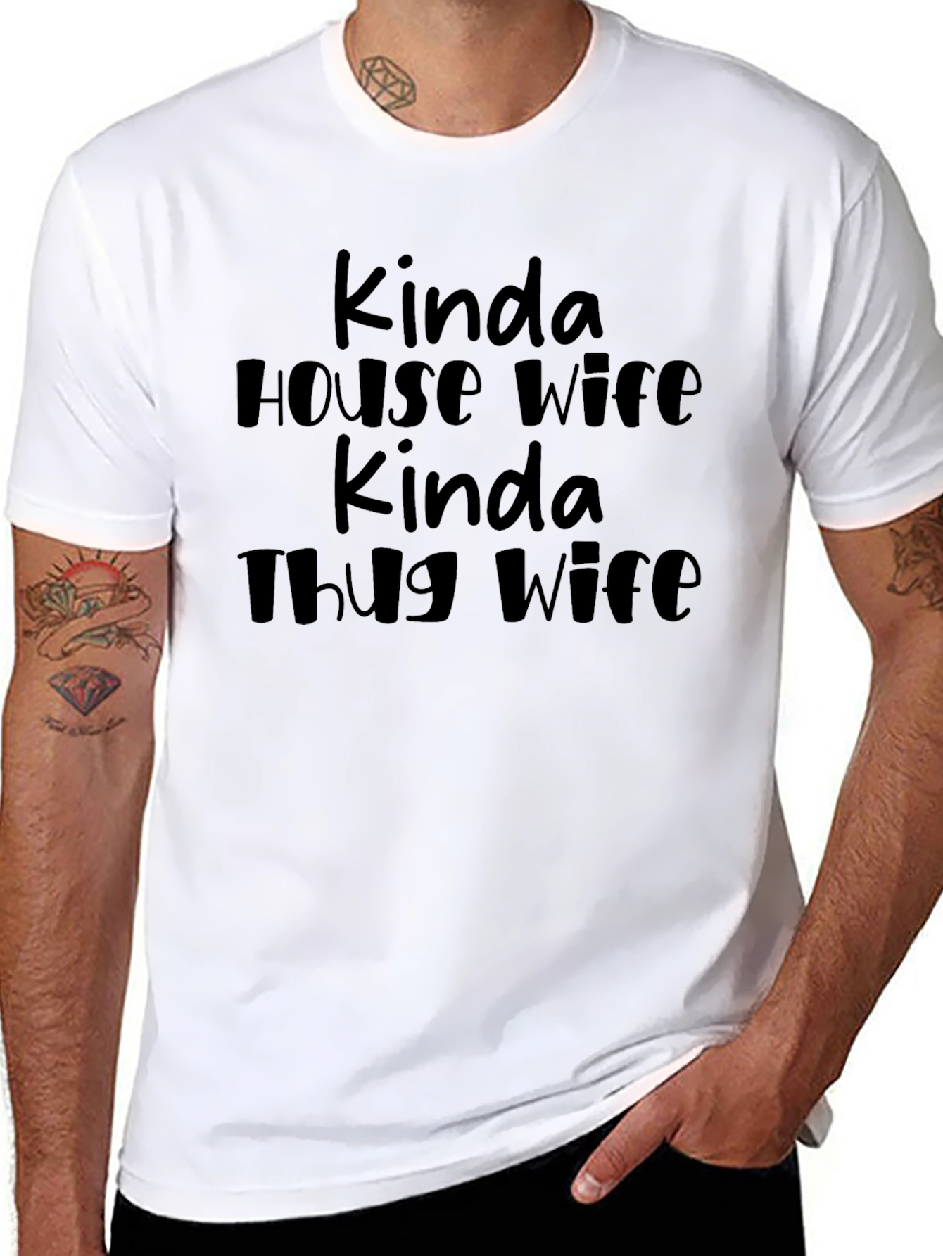 Kinda House Wife Kinda Thug Wife Black Graphic Tee