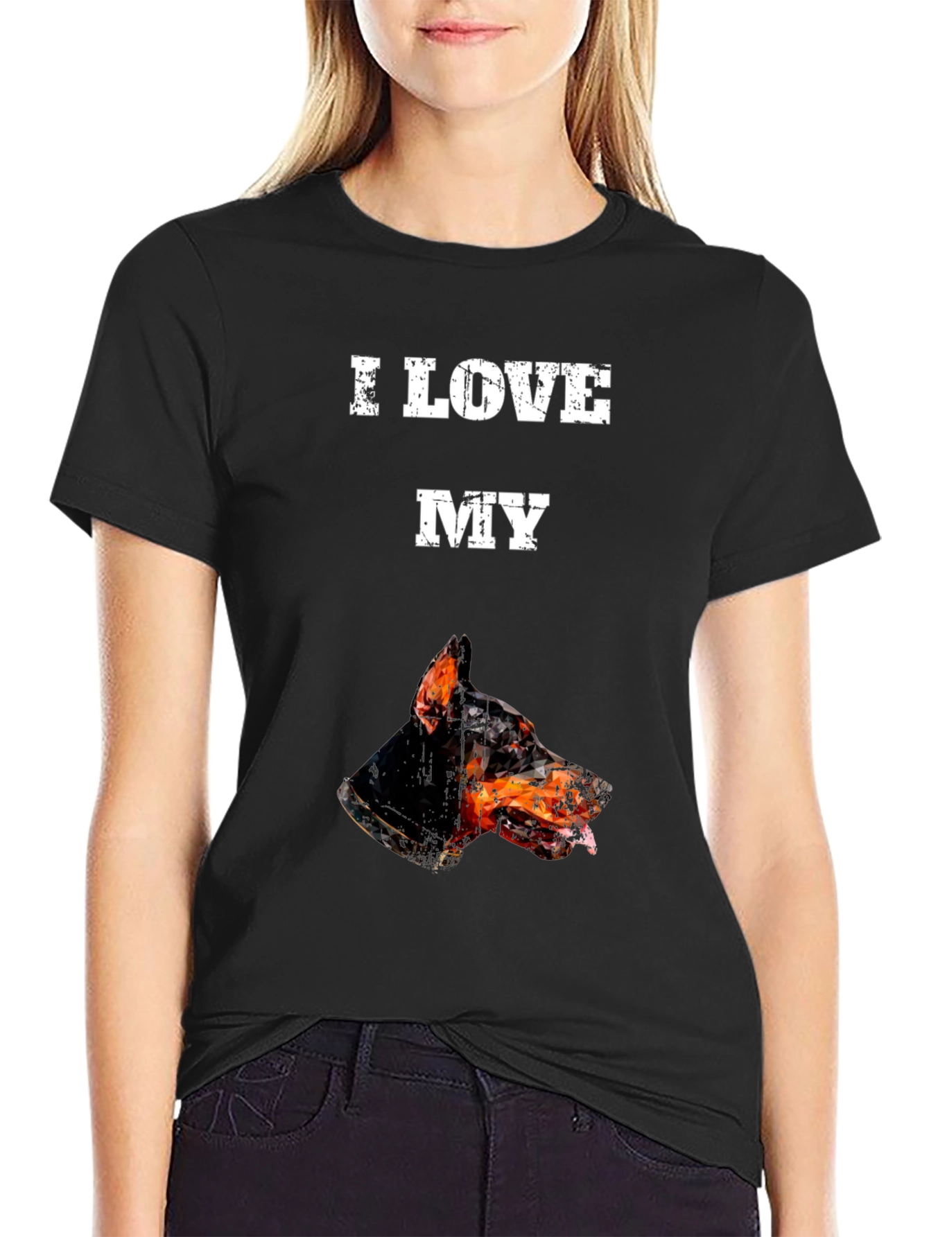 I Love My Doberman T-Shirt - Black Graphic Tee