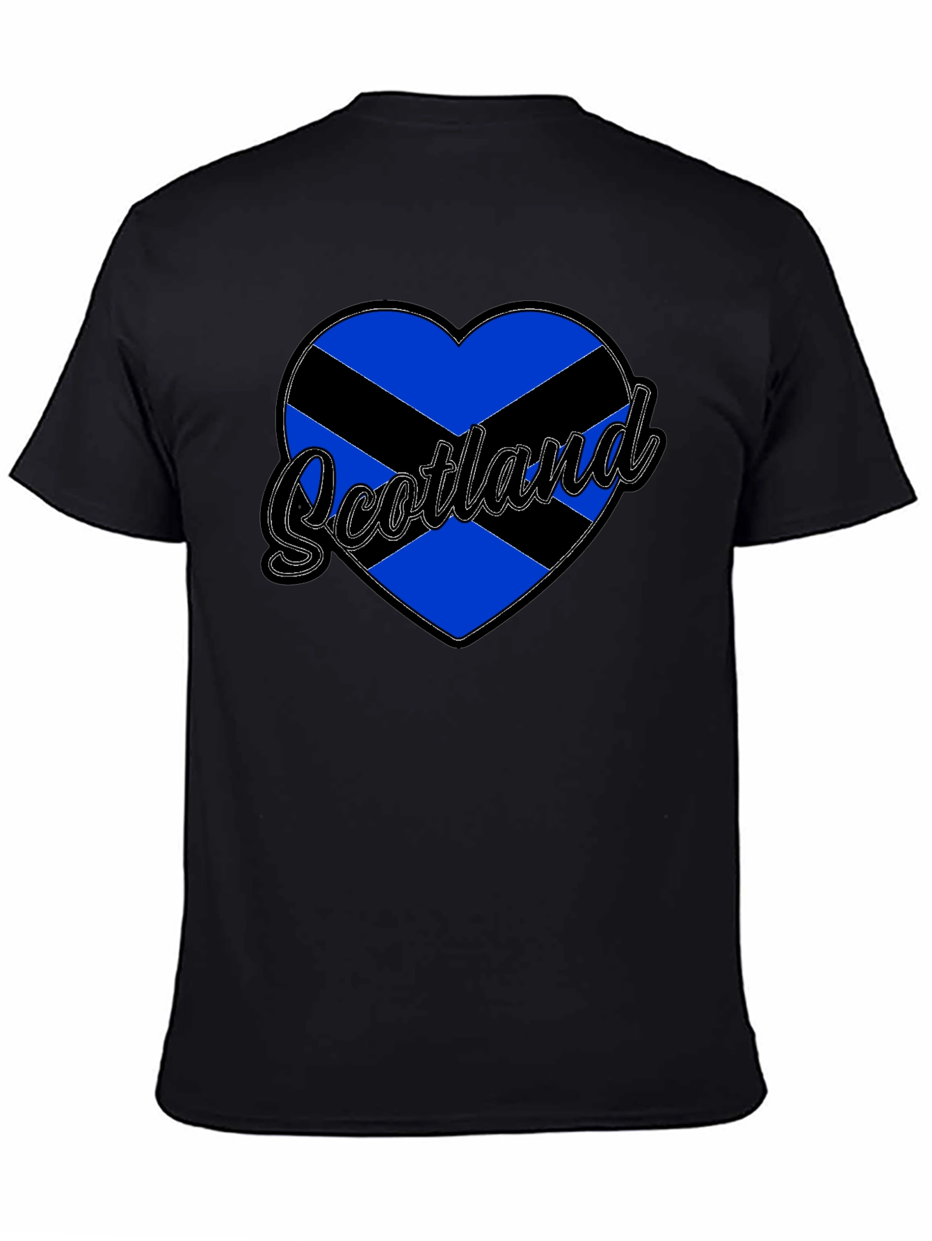 Scotland Heart Flag T-Shirt - Black