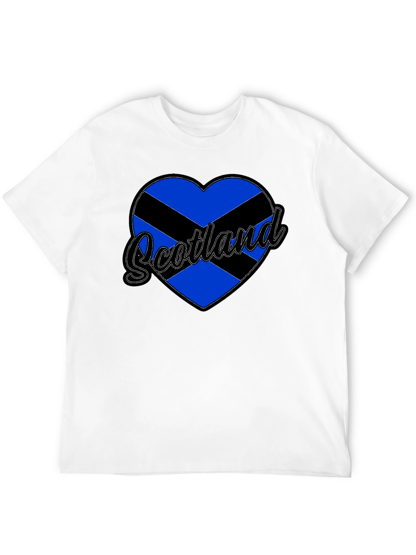 Scotland Heart Flag T-Shirt - Black