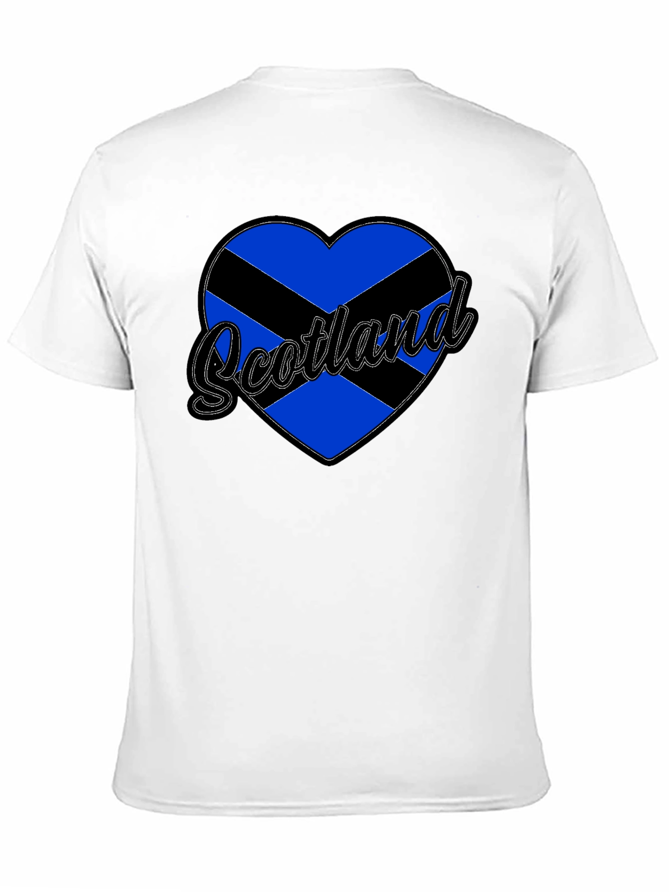 Scotland Heart Flag T-Shirt - Black
