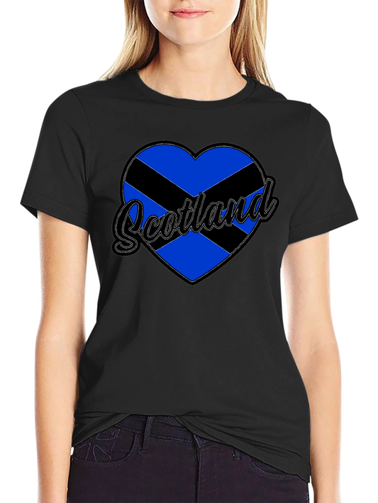 Scotland Heart Flag T-Shirt - Black