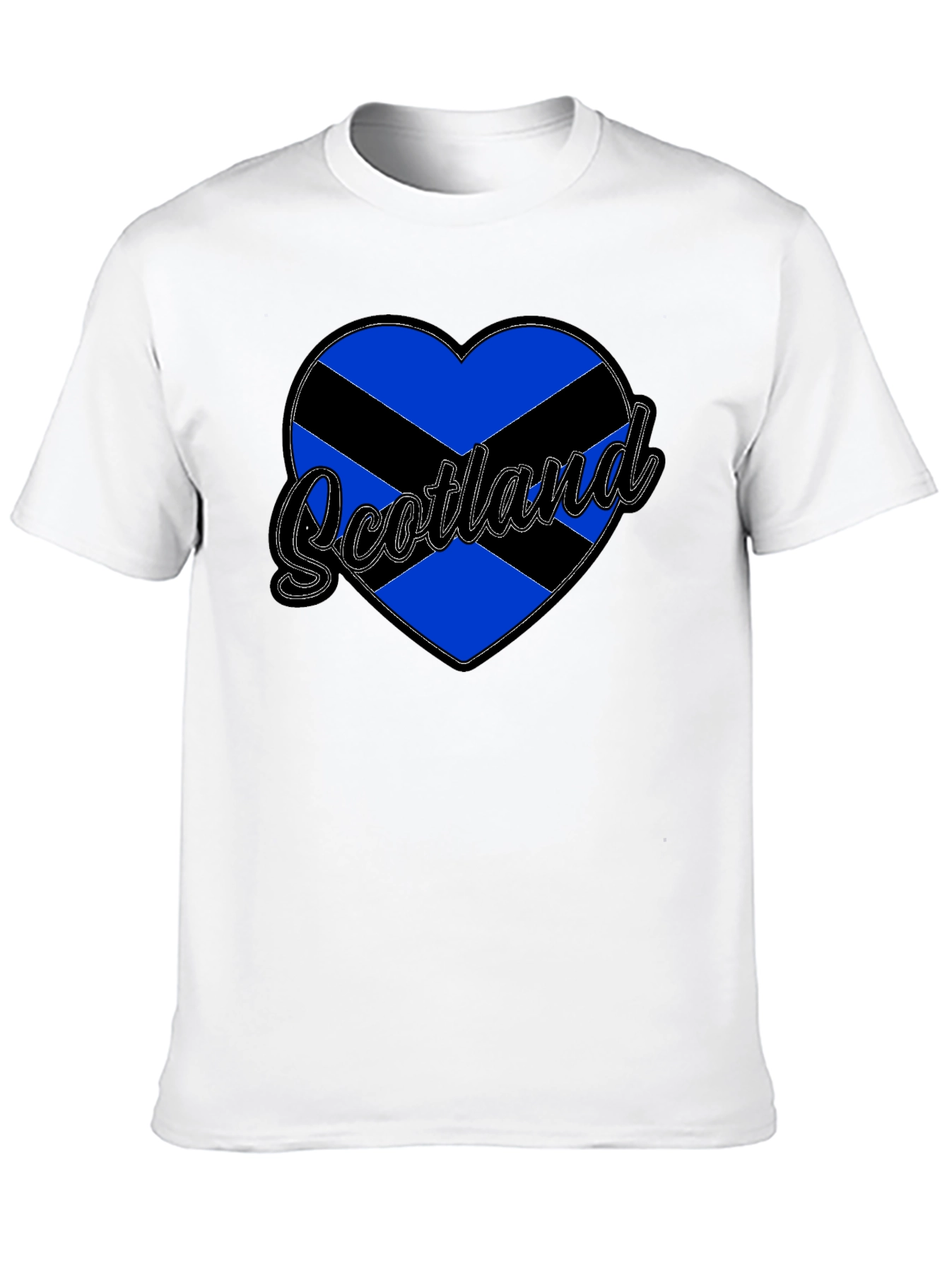 Scotland Heart Flag T-Shirt - Black