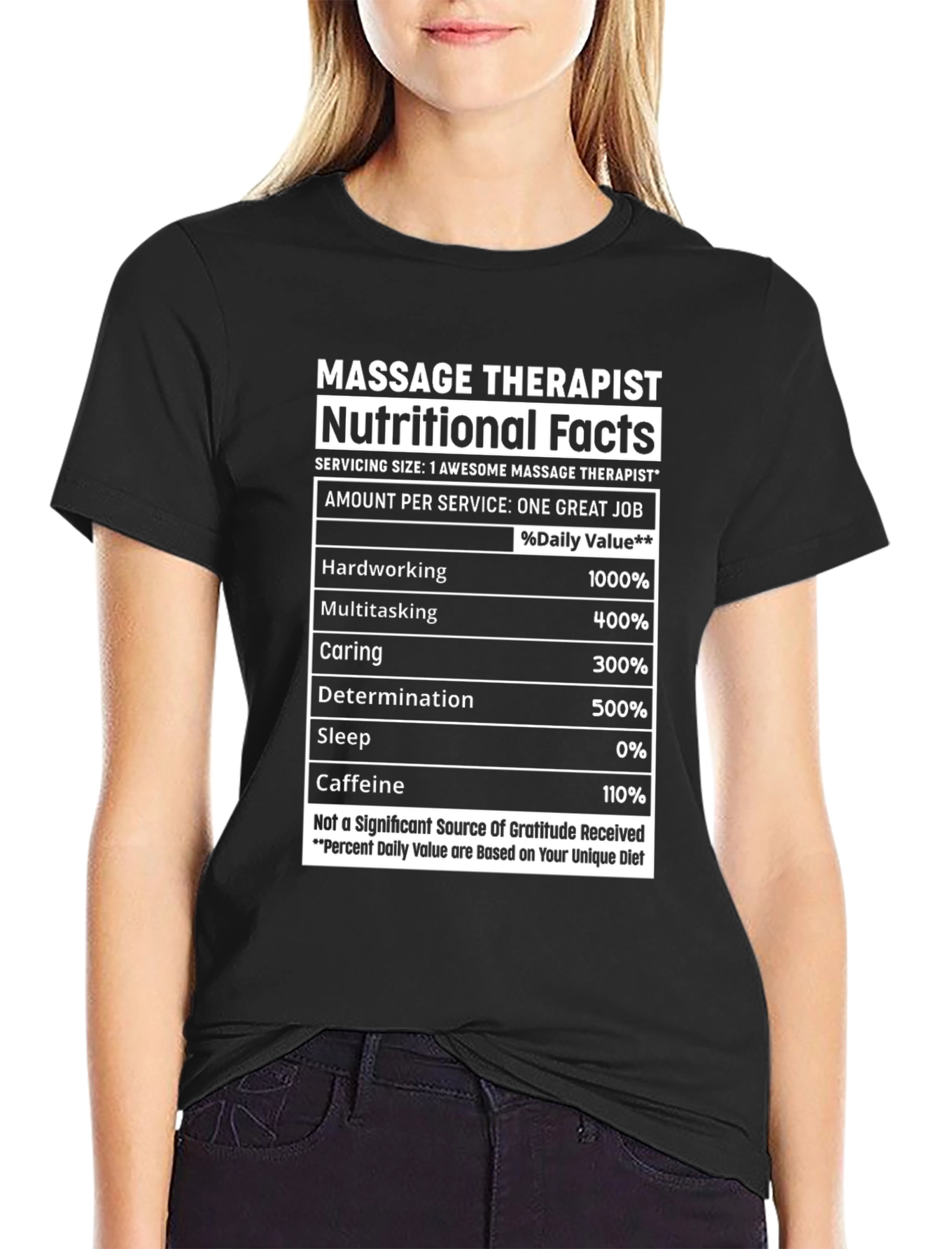 Massage Therapist Nutritional Facts T-Shirt