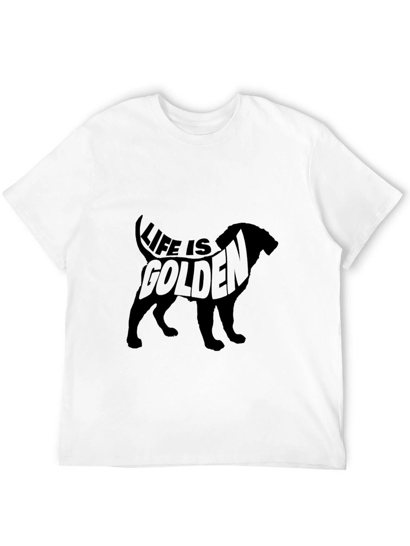 Life is Golden Dog Silhouette Black T-Shirt