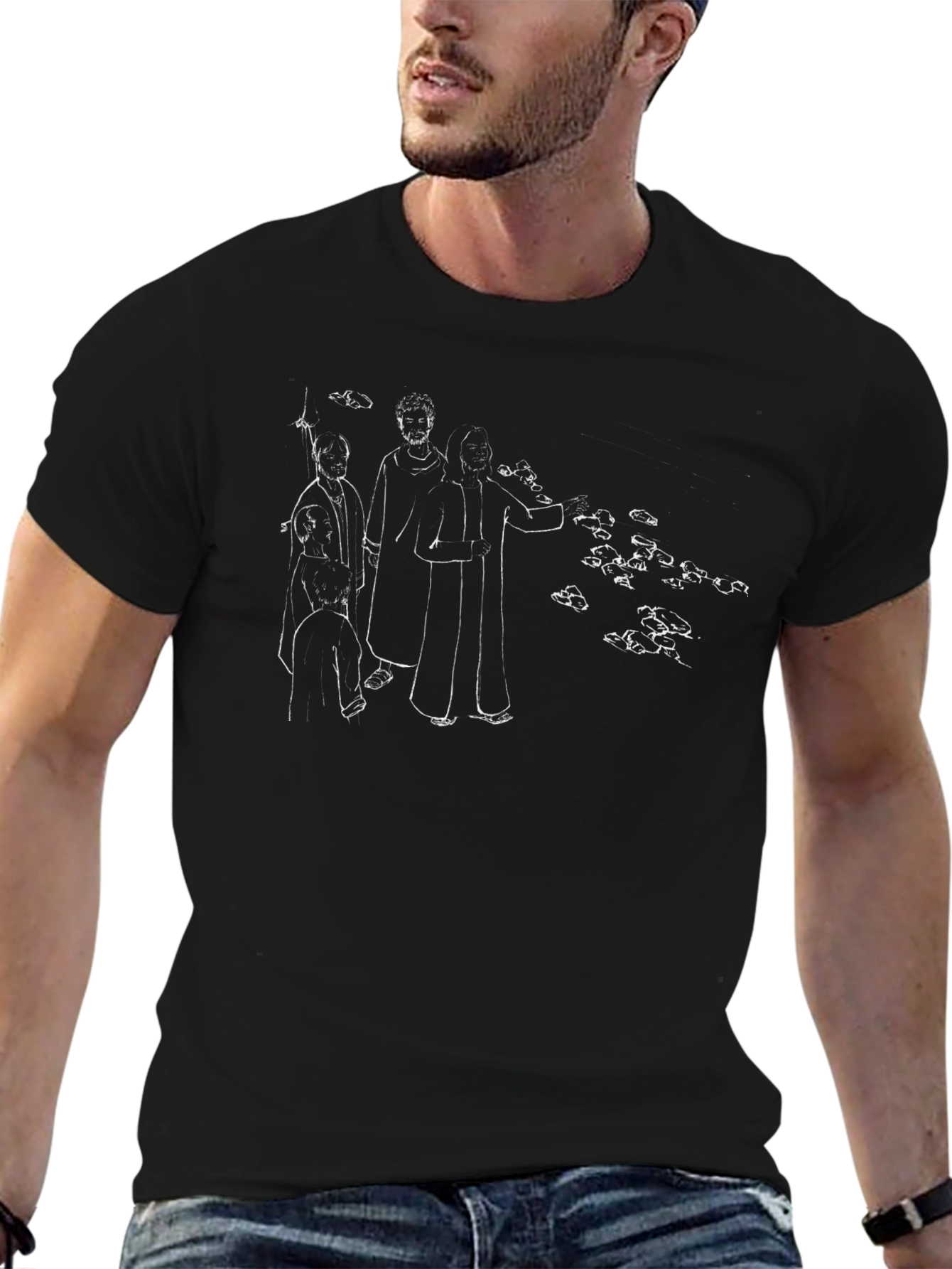 Artistic Graphic Print Crew Neck T-Shirt