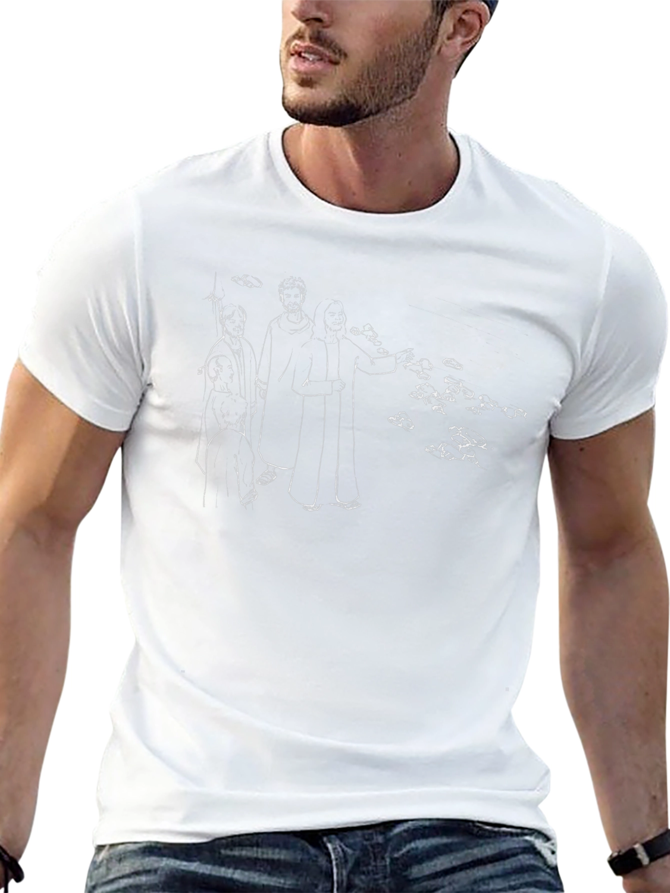 Artistic Graphic Print Crew Neck T-Shirt