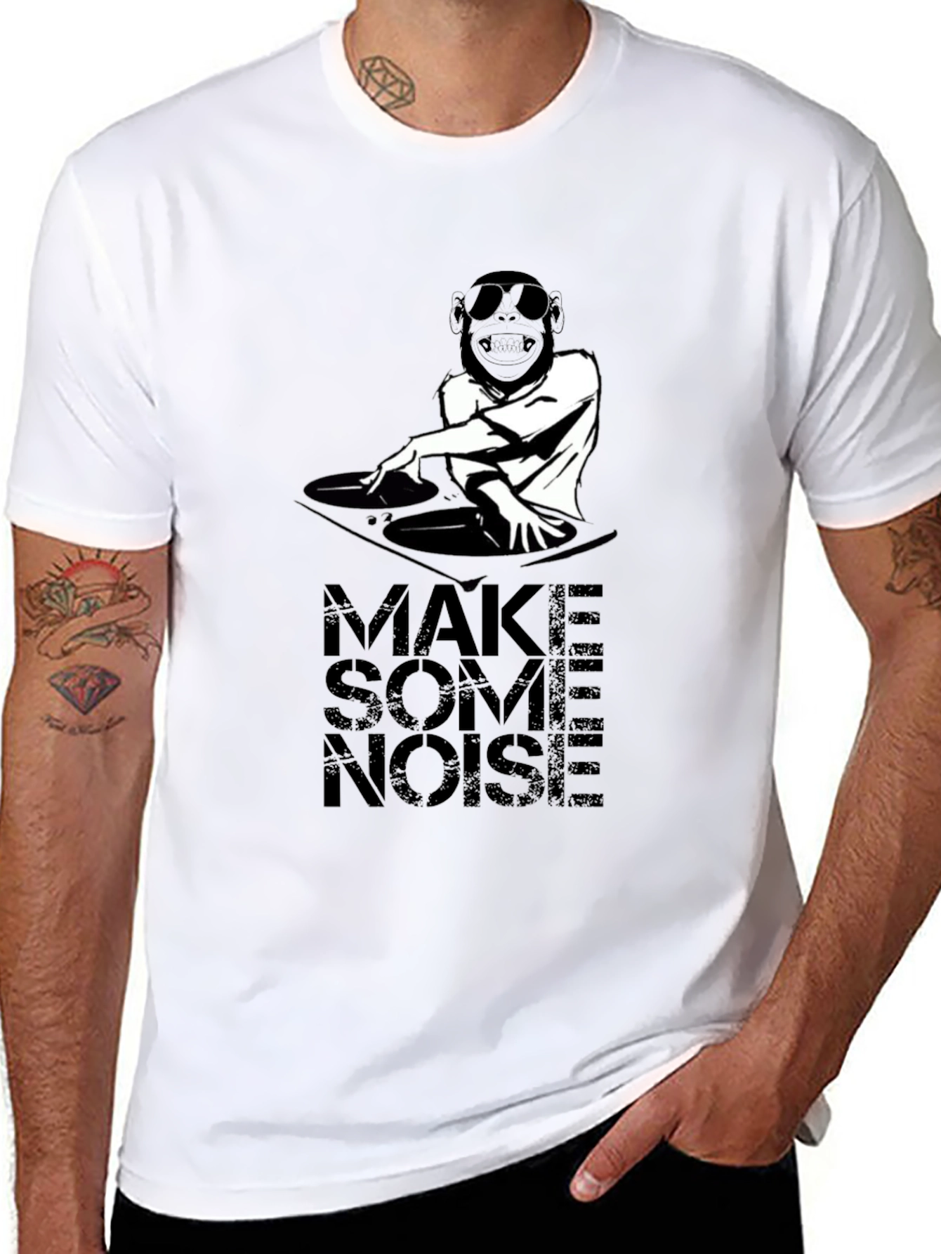 Make Some Noise DJ Monkey Graphic T-Shirt