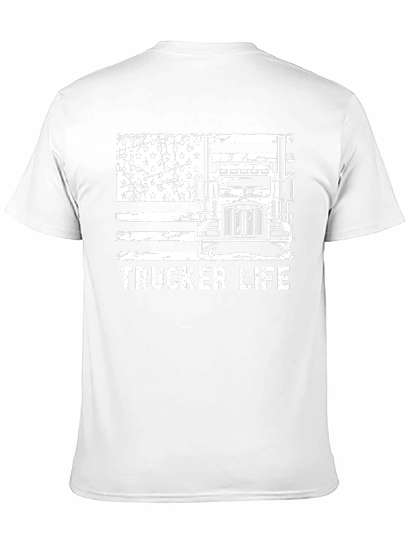 Trucker Life T-Shirt - American Flag Design