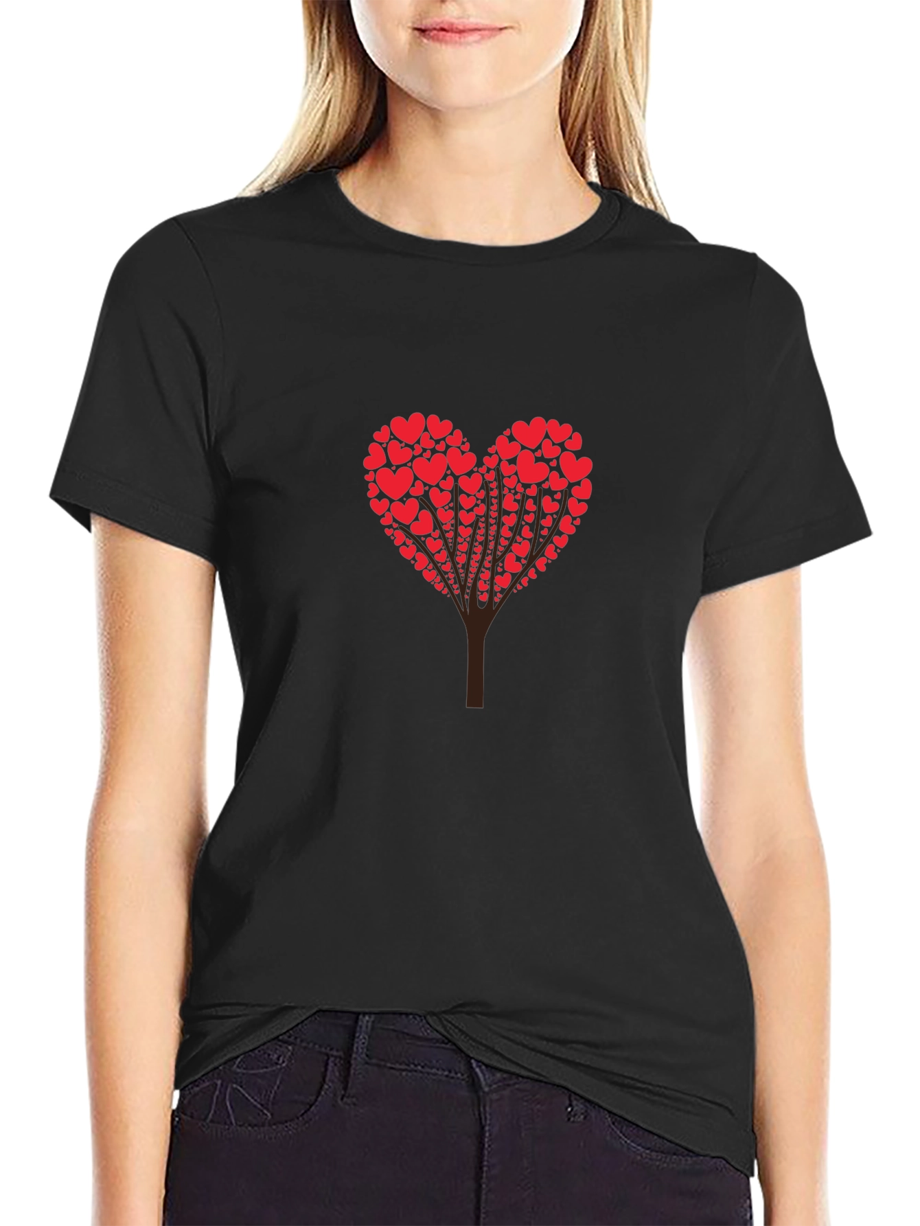 Heart Tree Graphic Tee - Love in Bloom T-Shirt