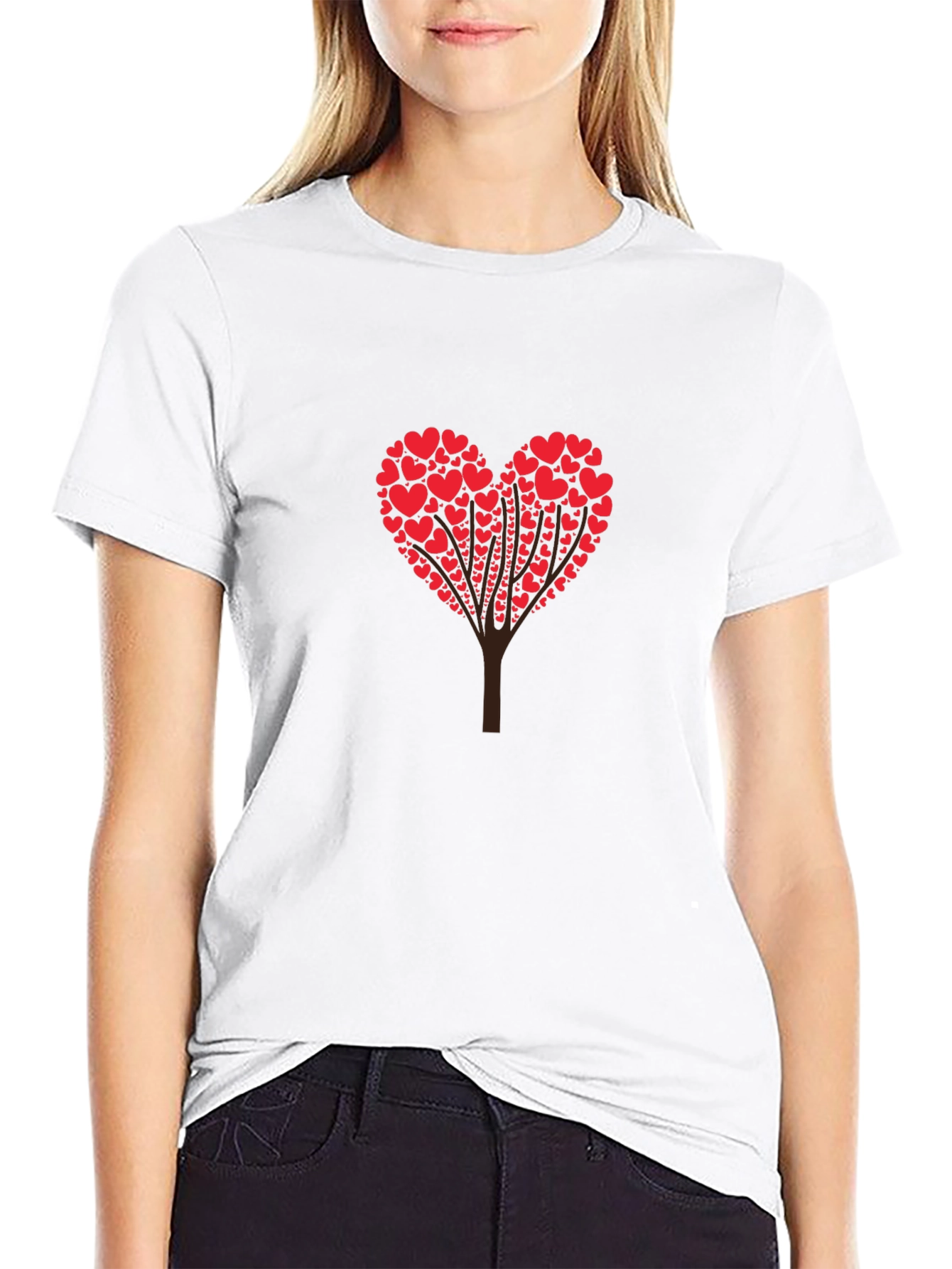 Heart Tree Graphic Tee - Love in Bloom T-Shirt