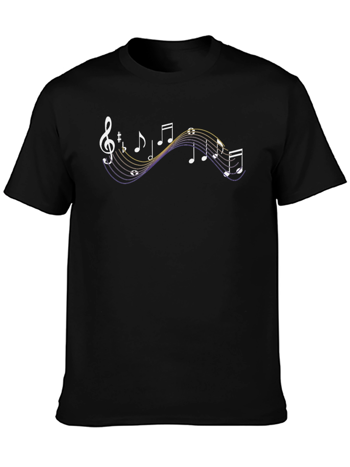 Musical Notes Graphic T-Shirt - Black