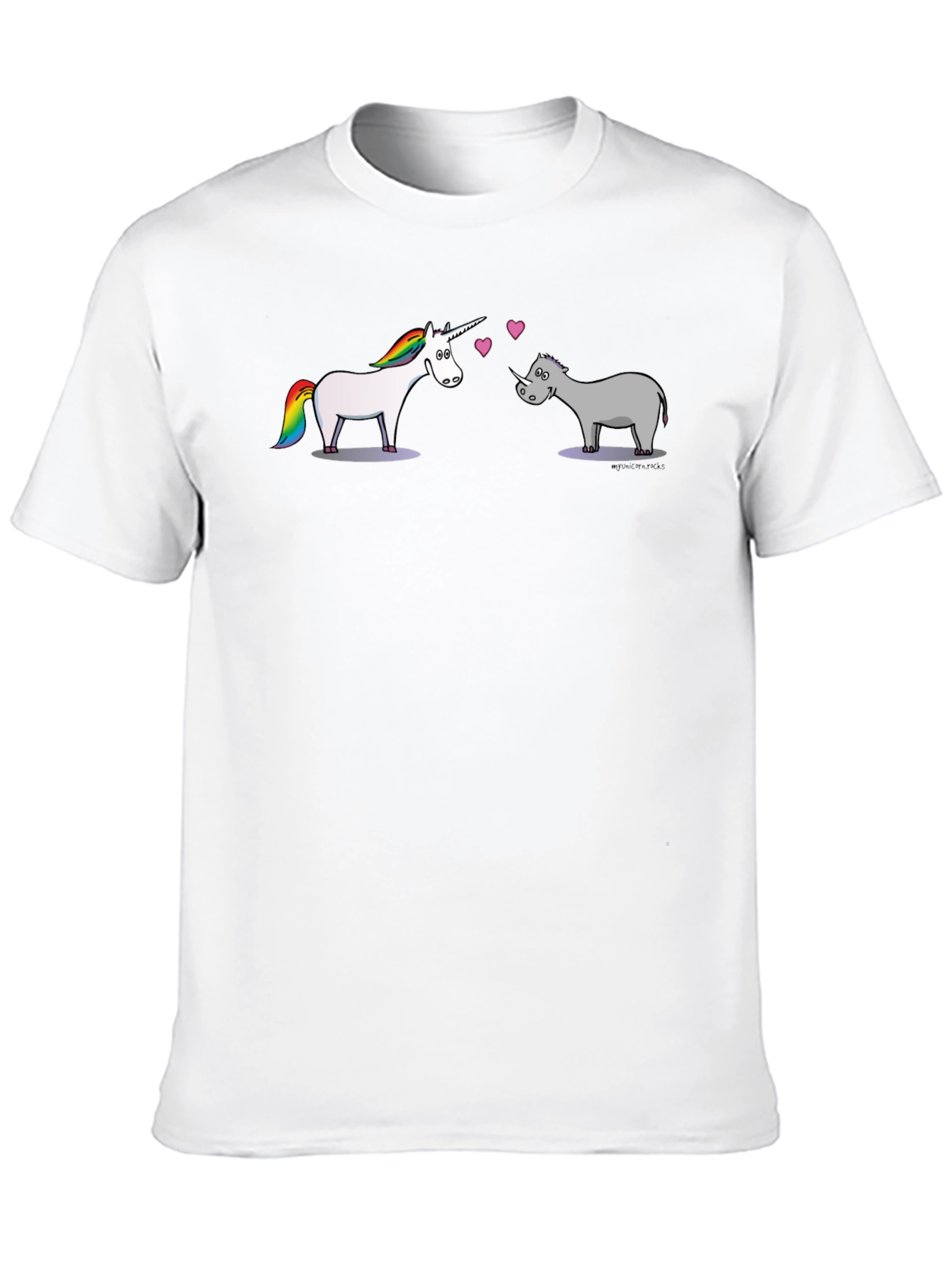 Unicorn Rhino Love Black T-Shirt