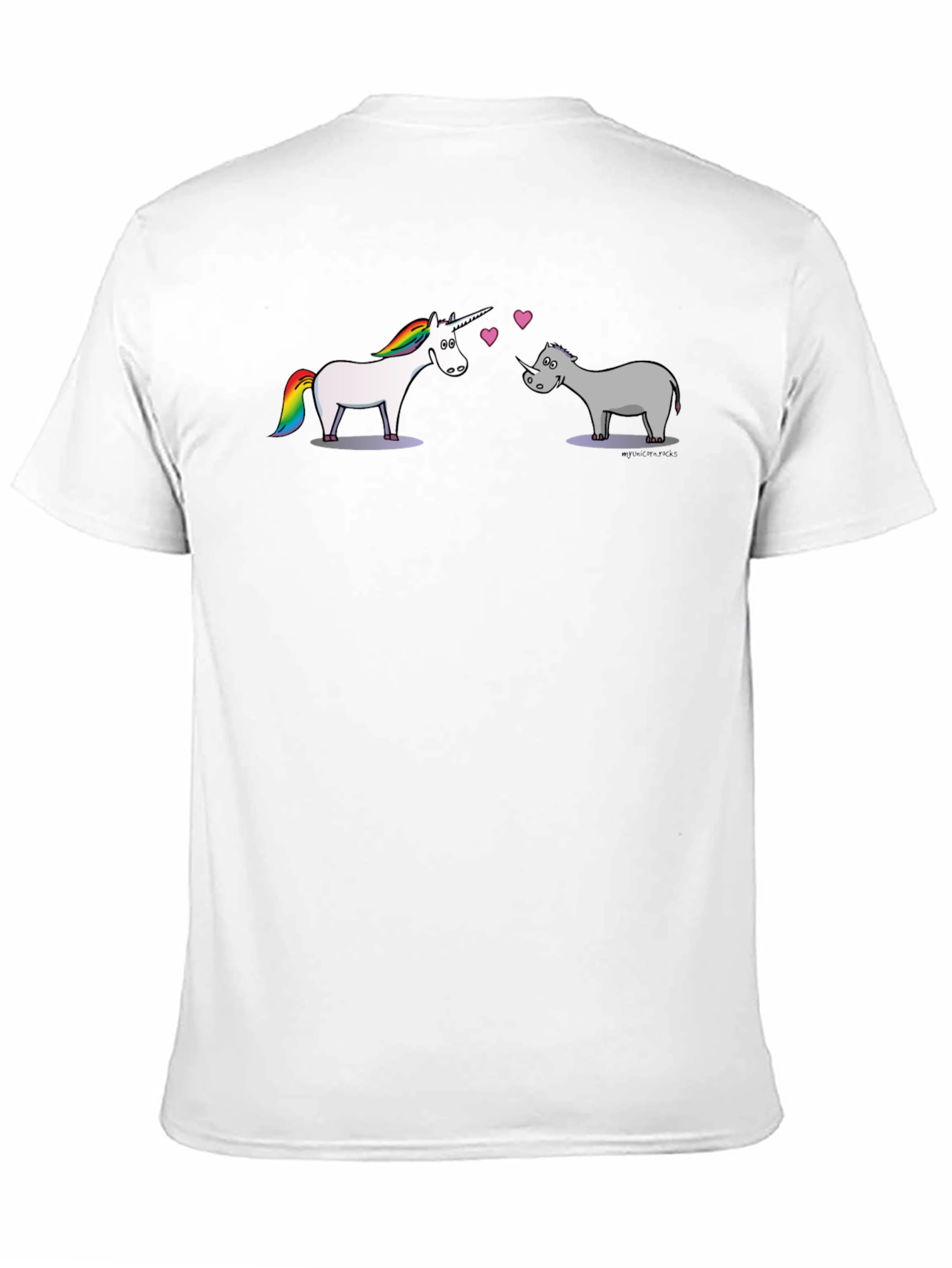 Unicorn Rhino Love Black T-Shirt