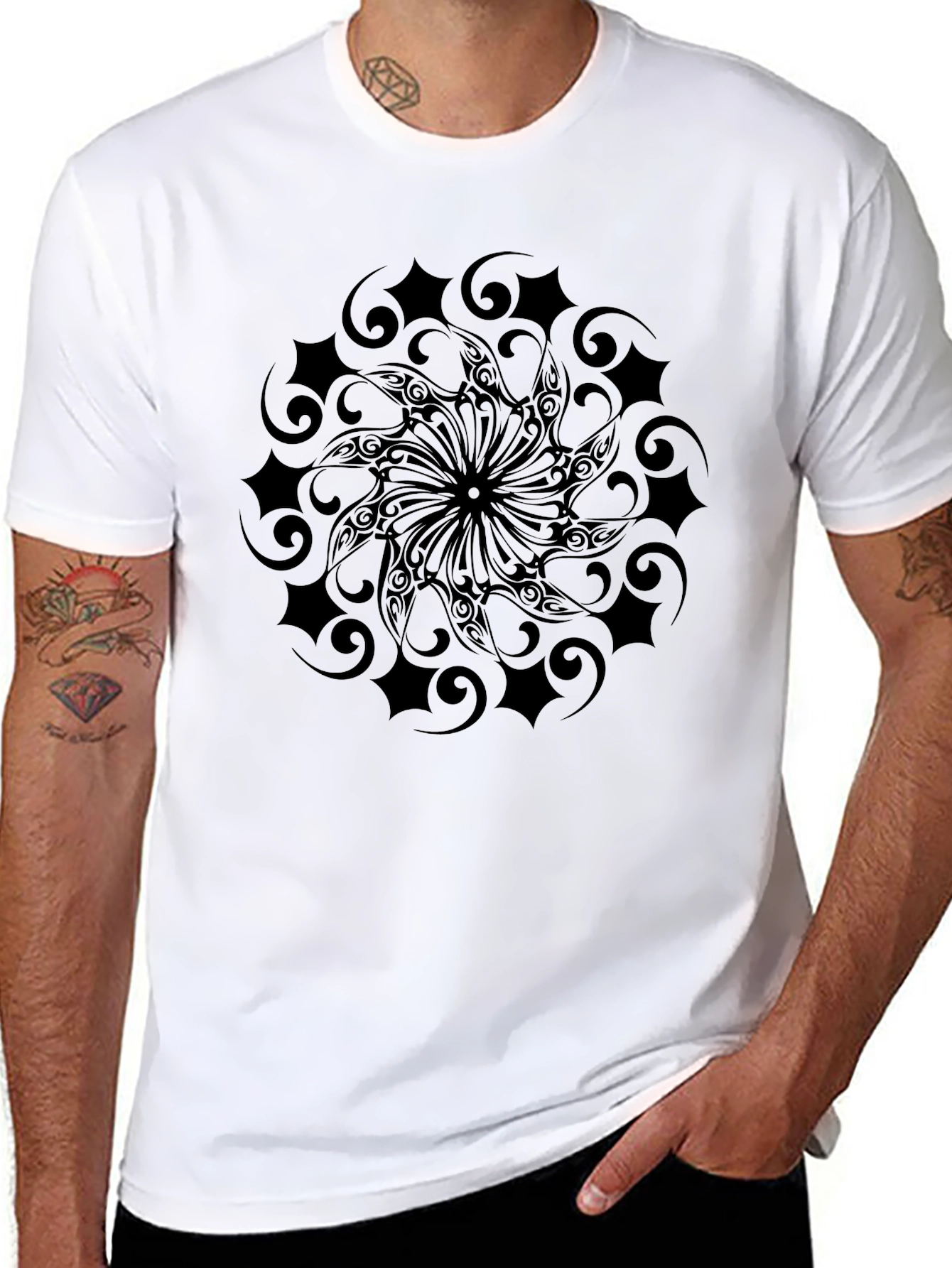 Black Tribal Pattern T-Shirt