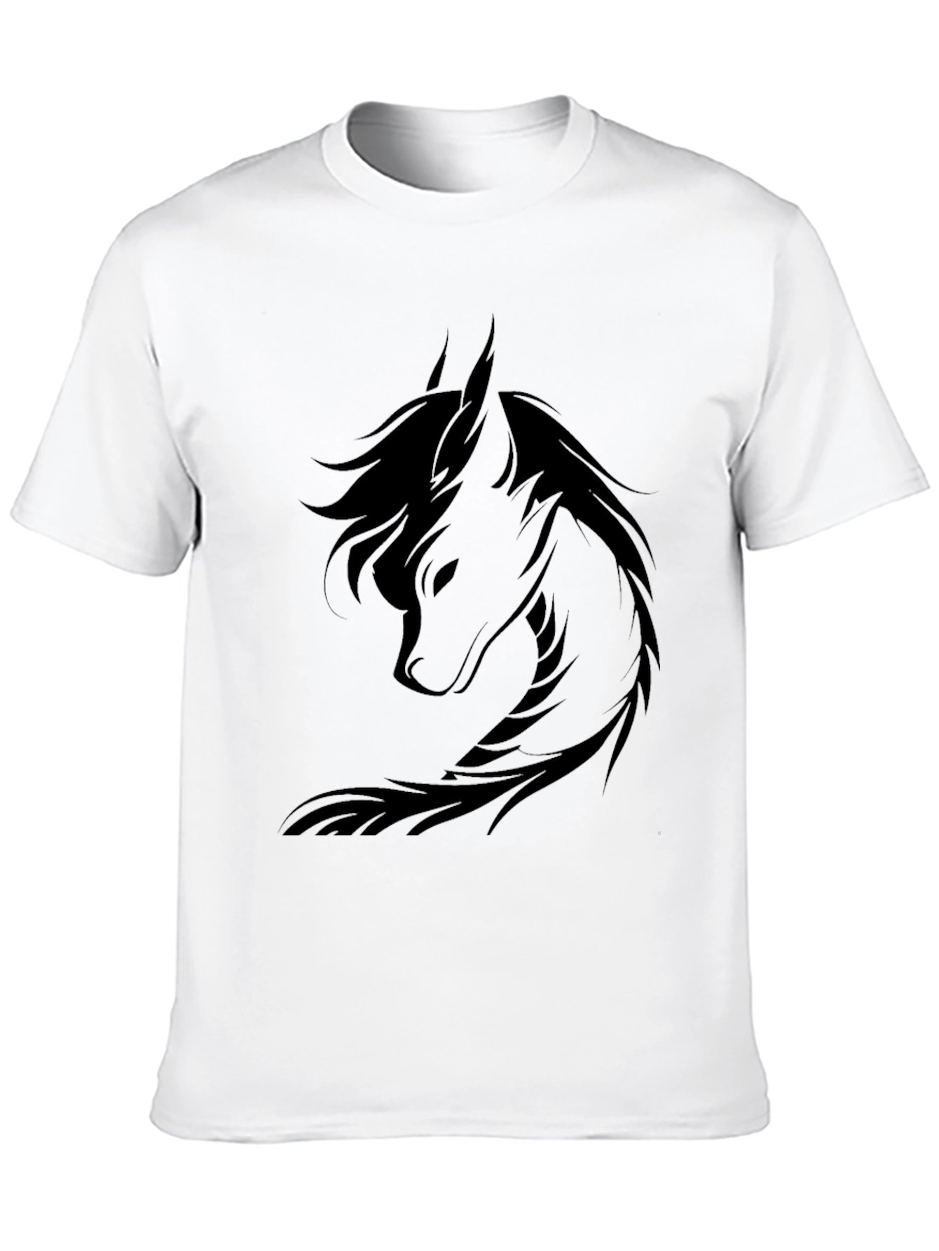 Black T-Shirt with Wolf Graphic